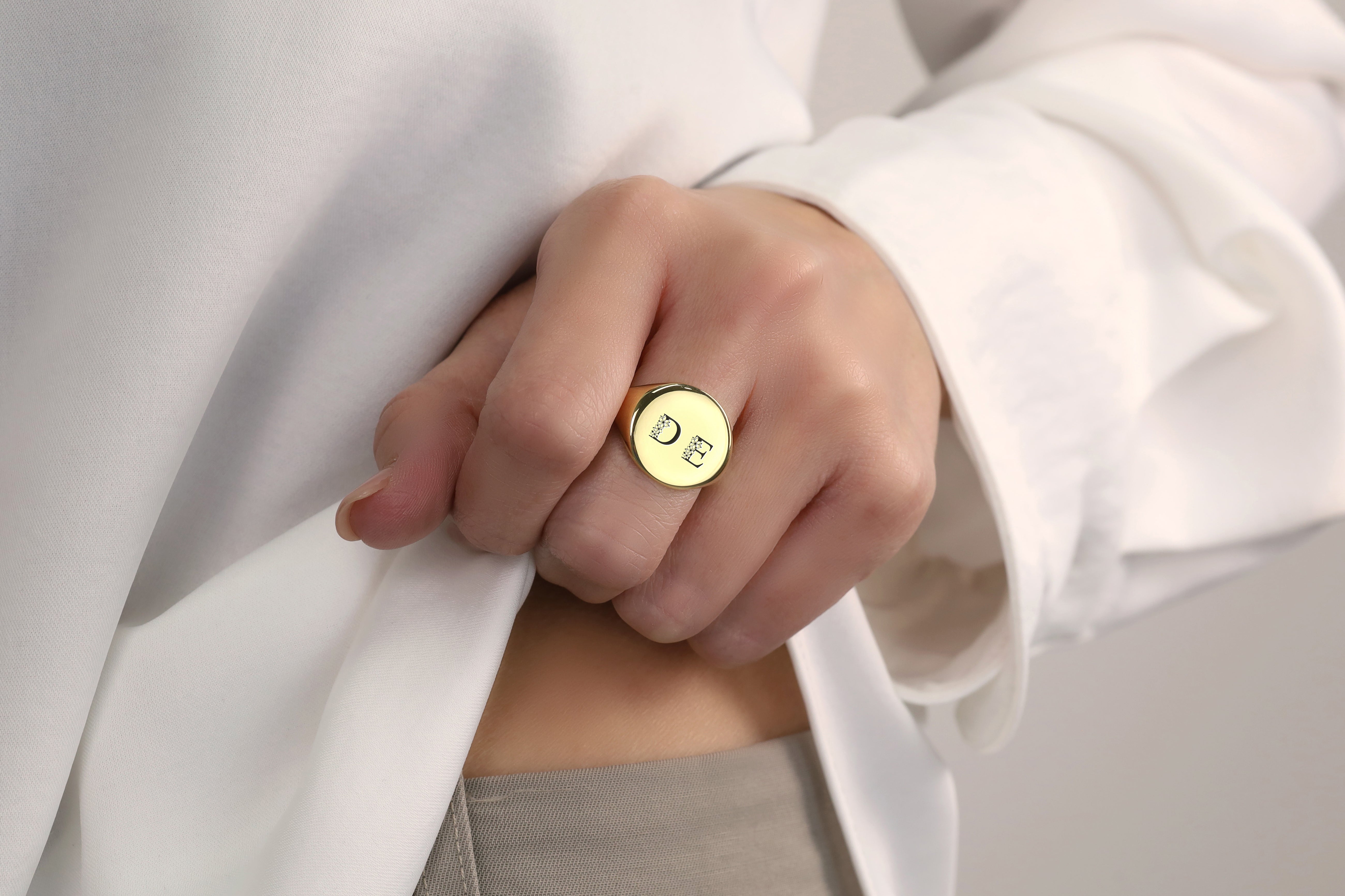Personalized Initial's Gold Signet Ring
