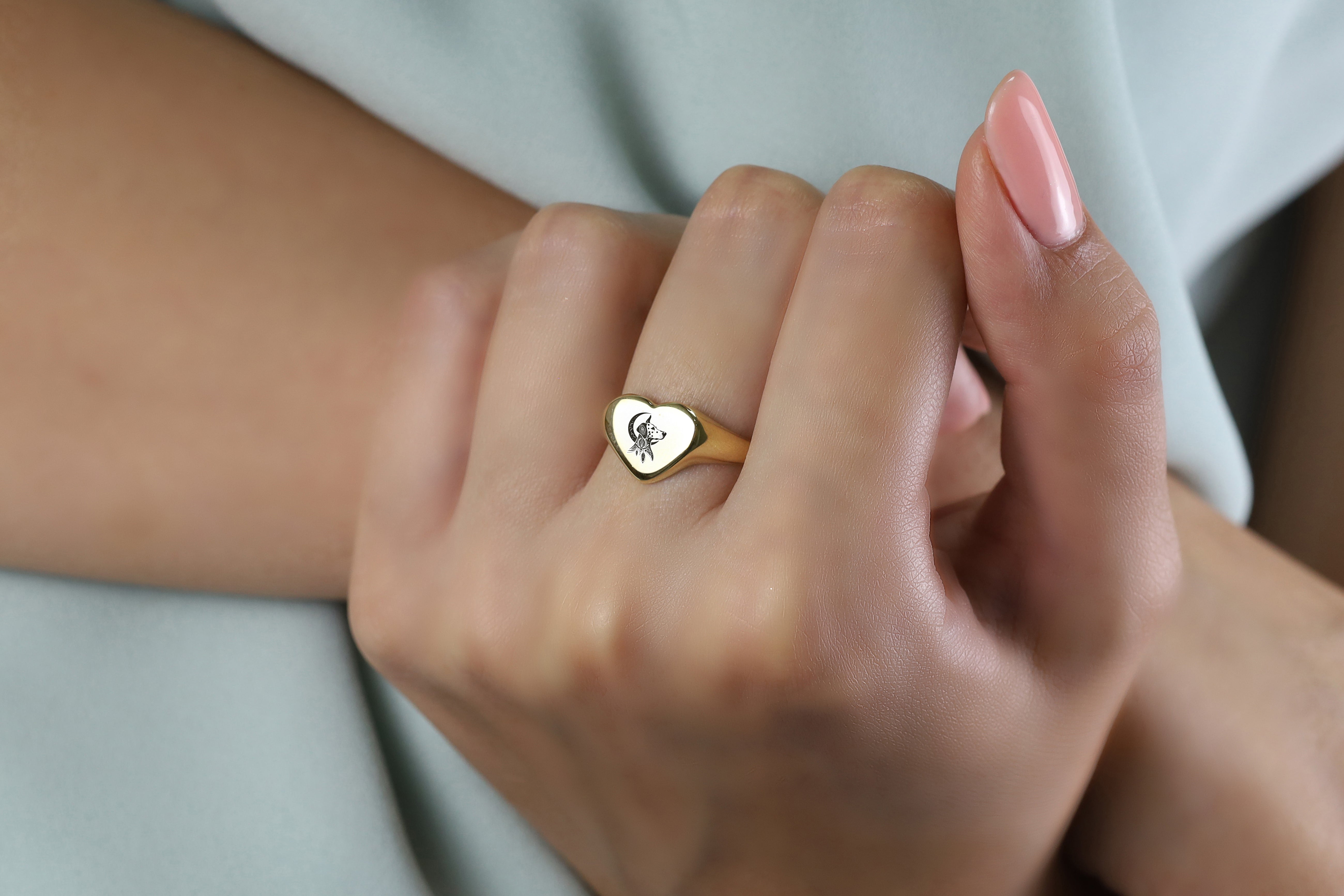 Dalmatian Dog Signet Ring