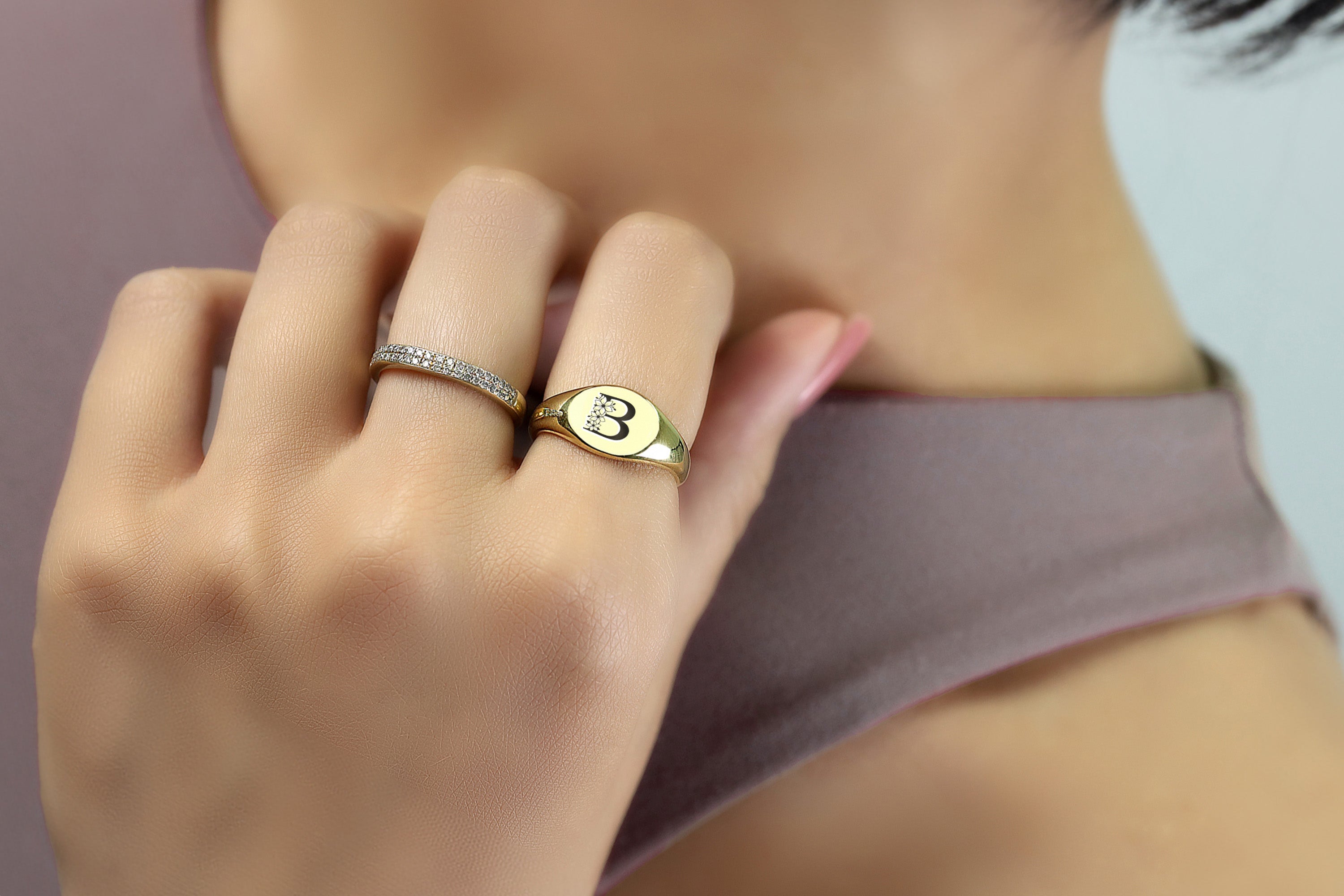 Personalized Name Initial Ring