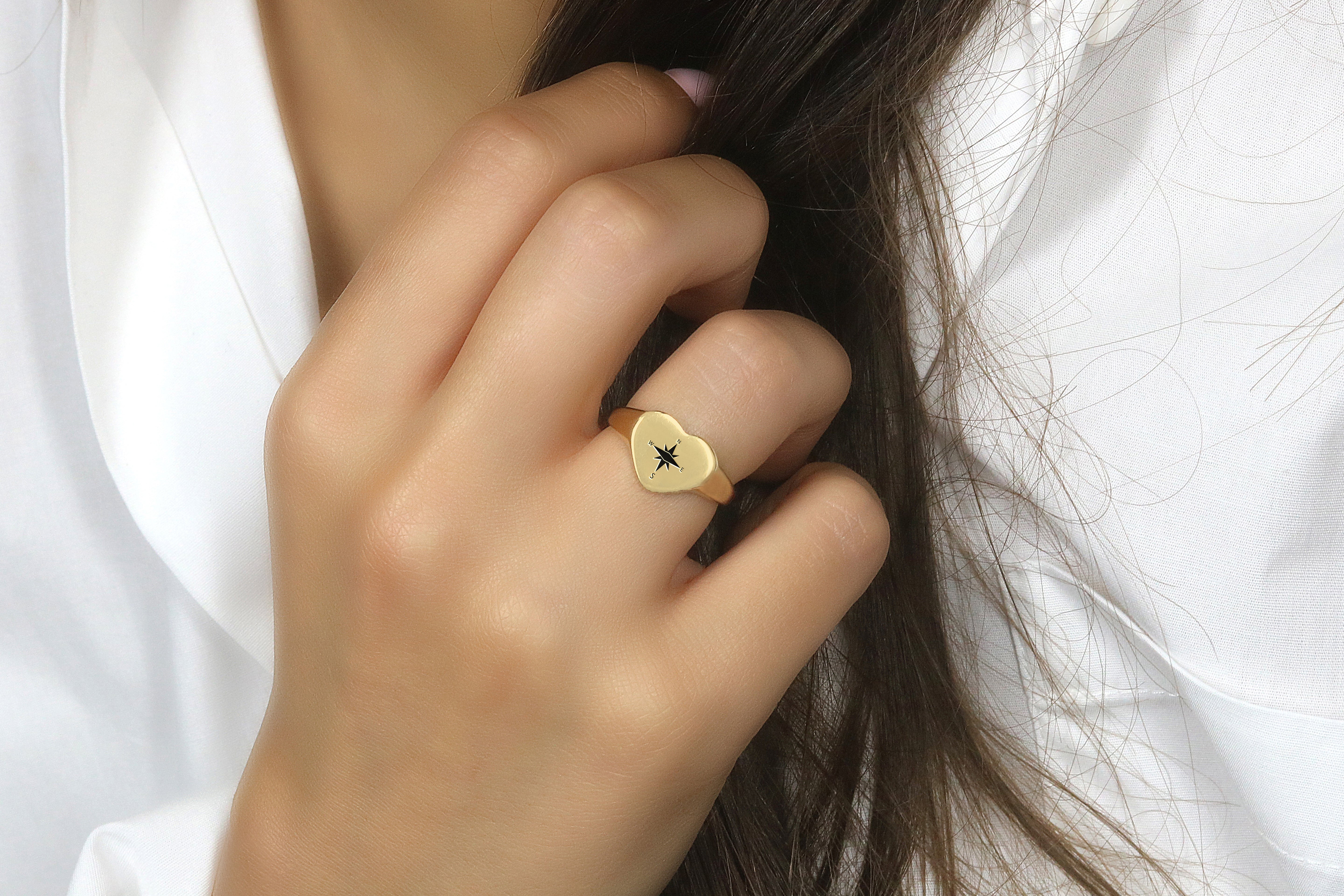 14k Gold Compass Ring