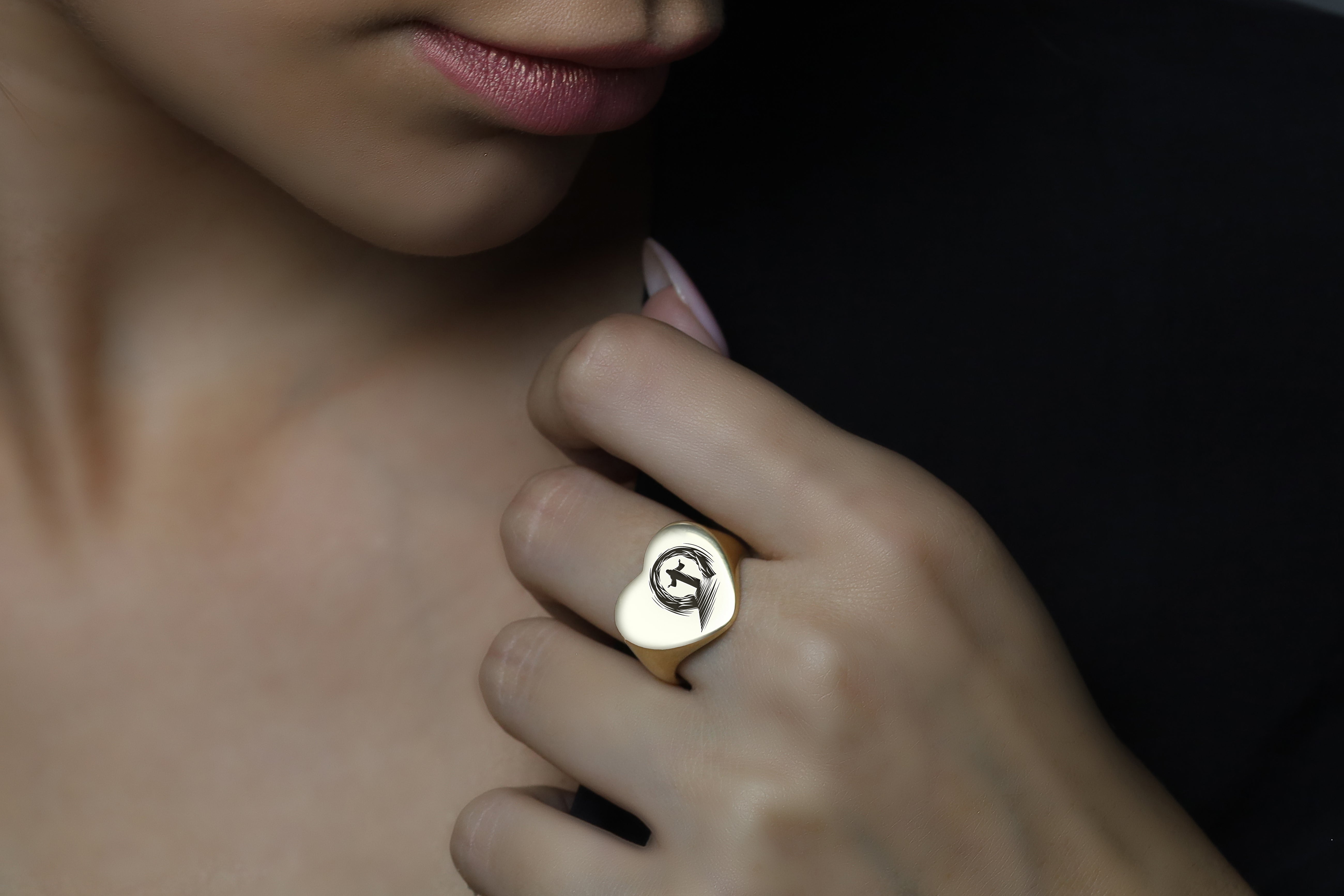 Engraved Jesus Signet Ring
