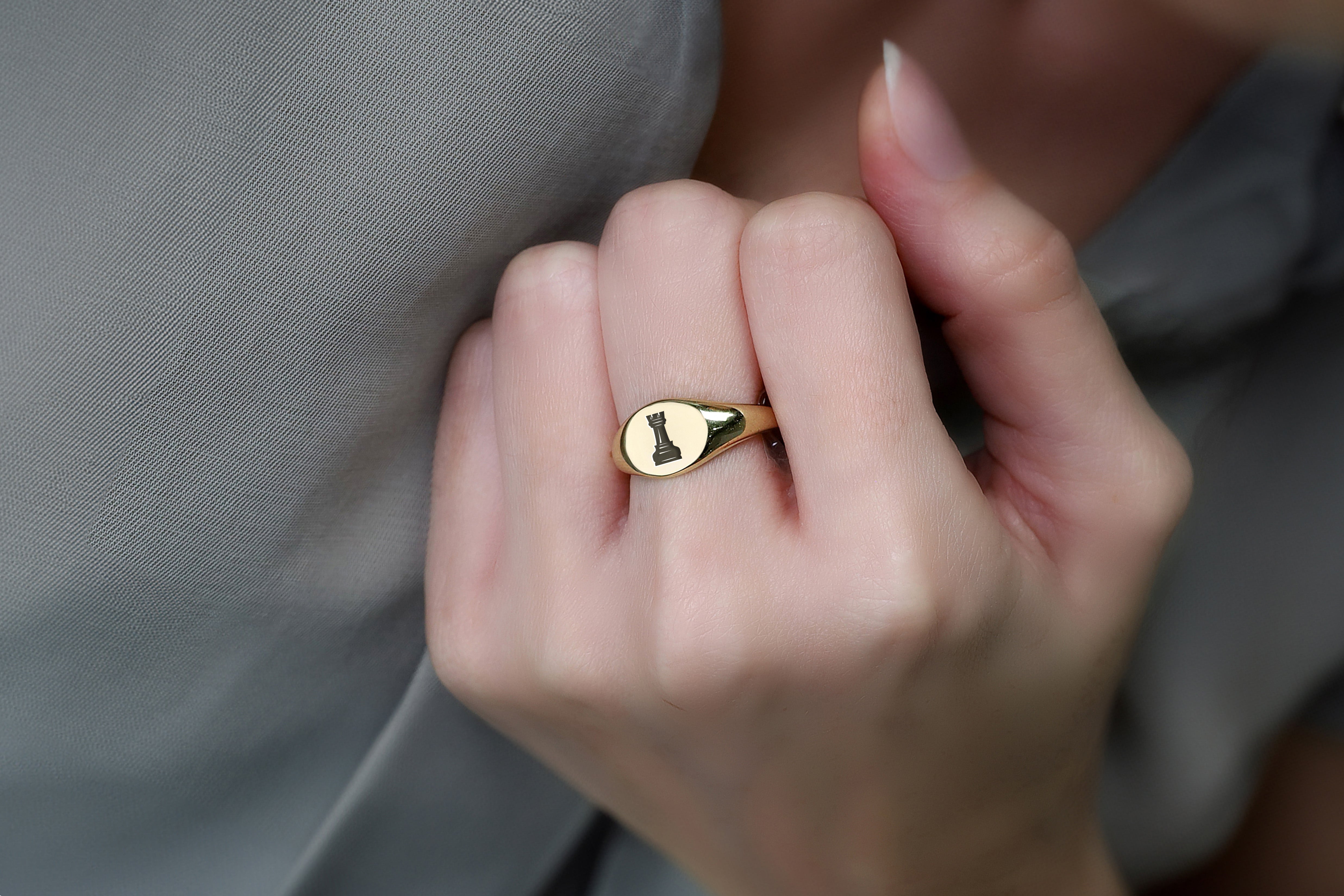 Custom Chess Piece Engraved Ring
