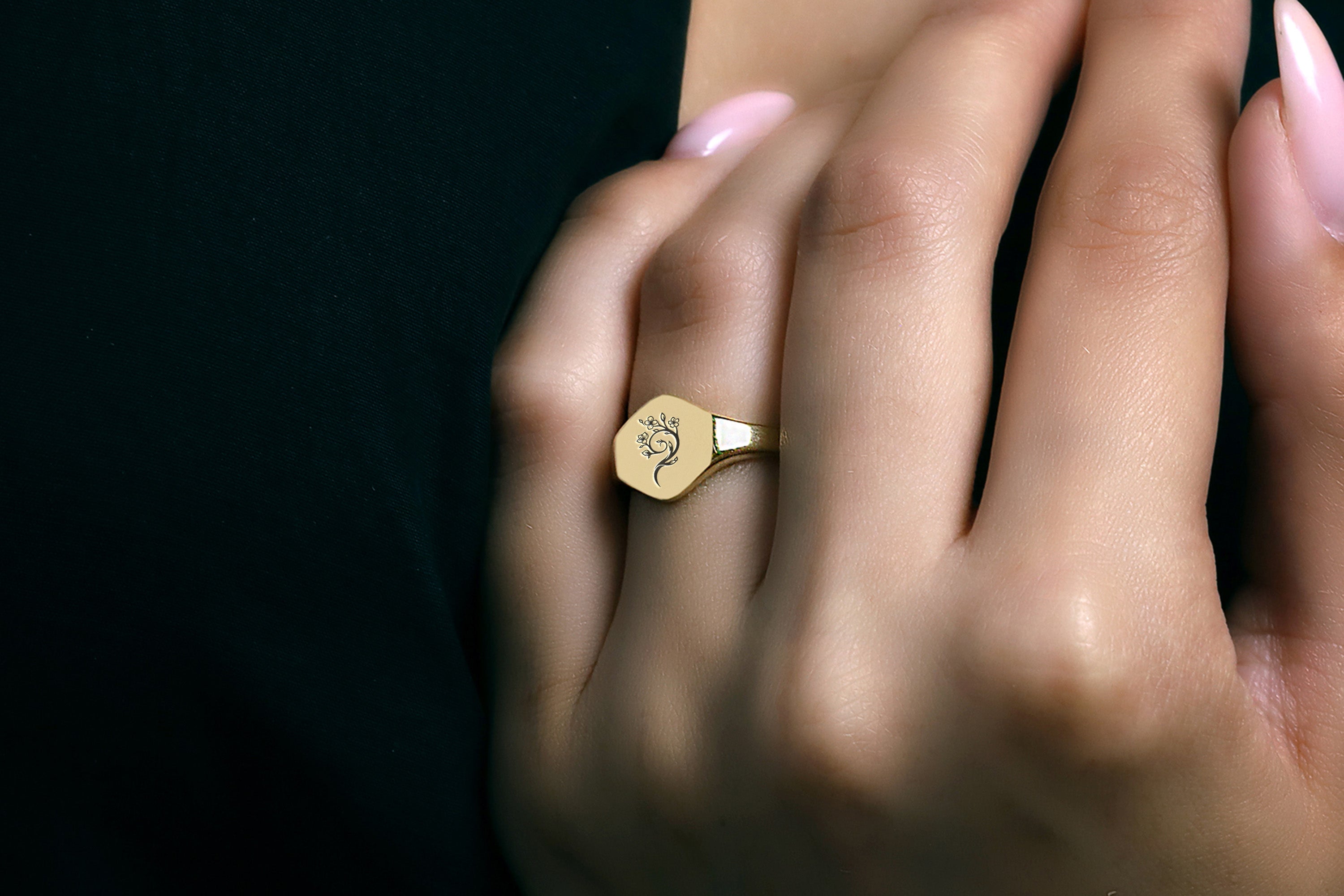 Cherry Blossom Tree Signet Ring