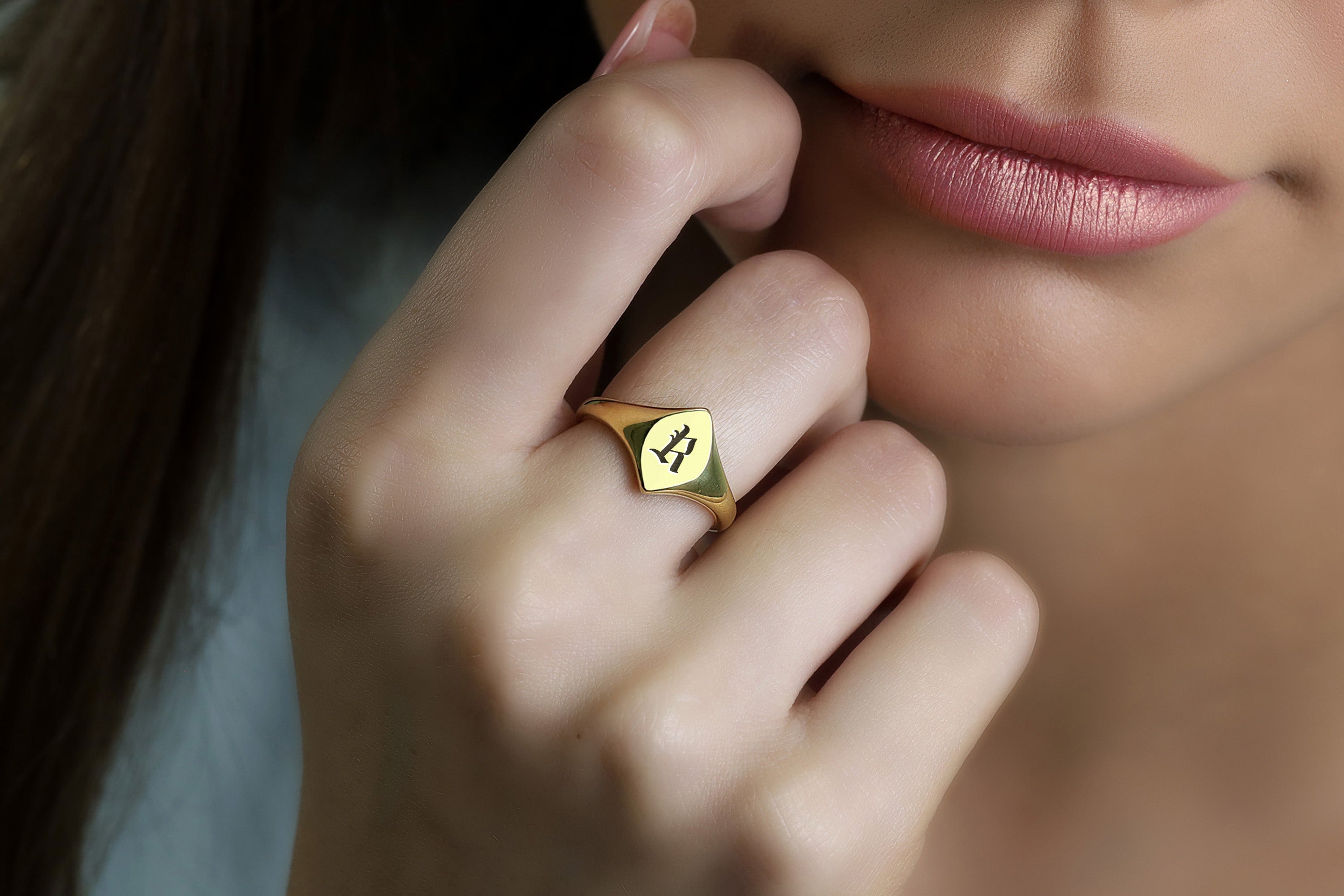 Name Initial's Gothic Ring