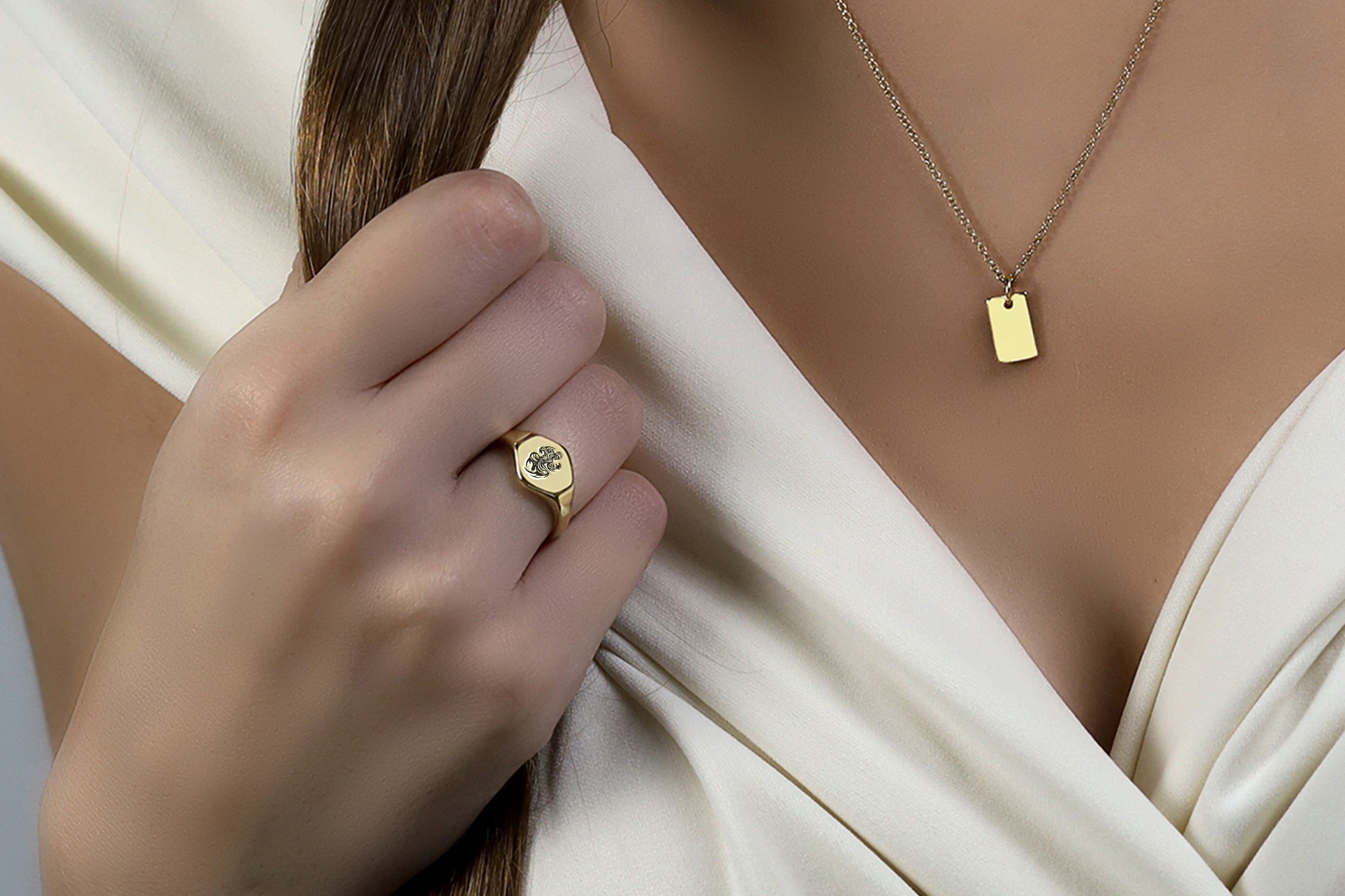 Engraved Monk Signet Ring