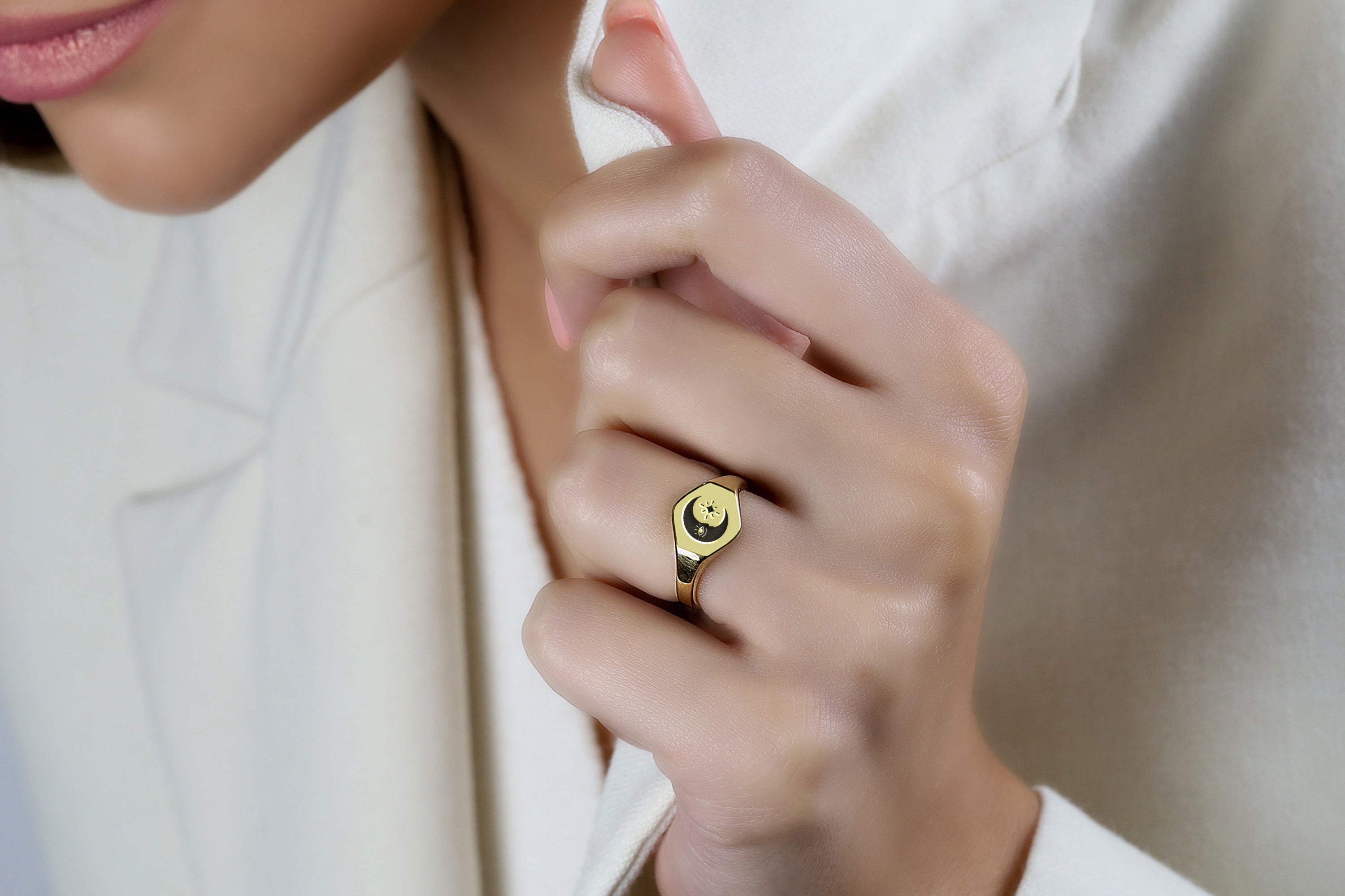 Cosmic Moon Gold Ring