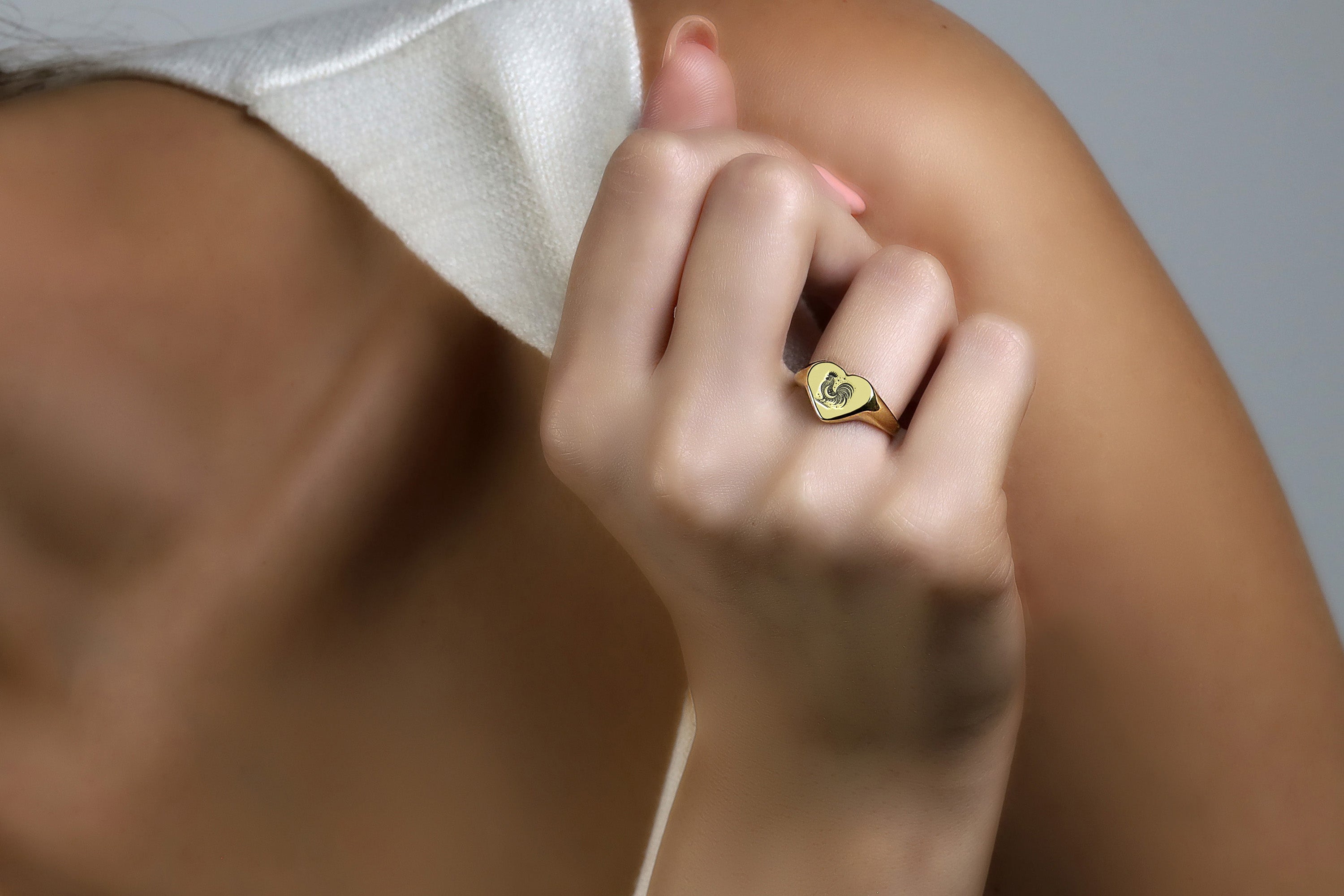 Chicken Engraved Ring
