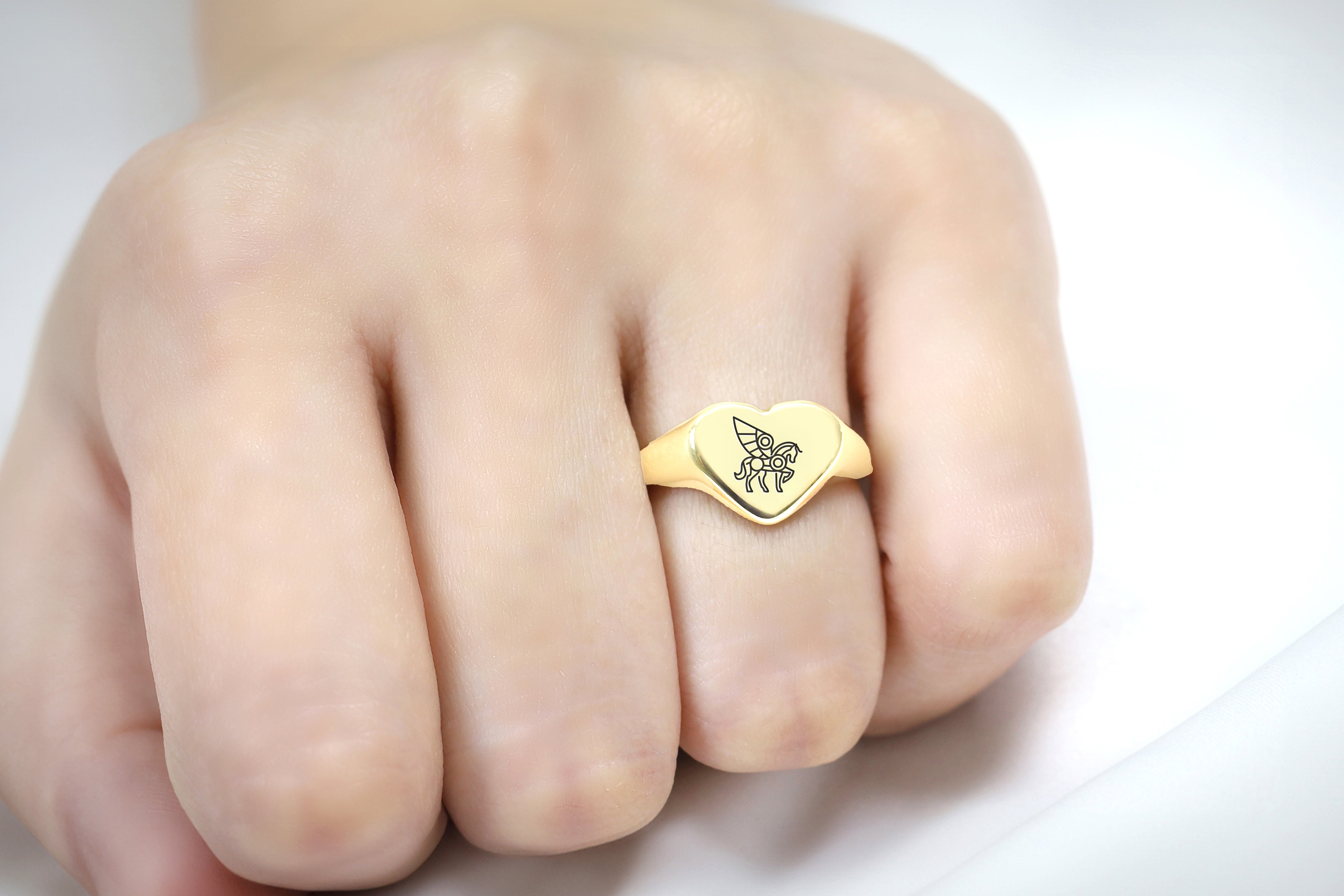 14k Gold Pegasus Ring
