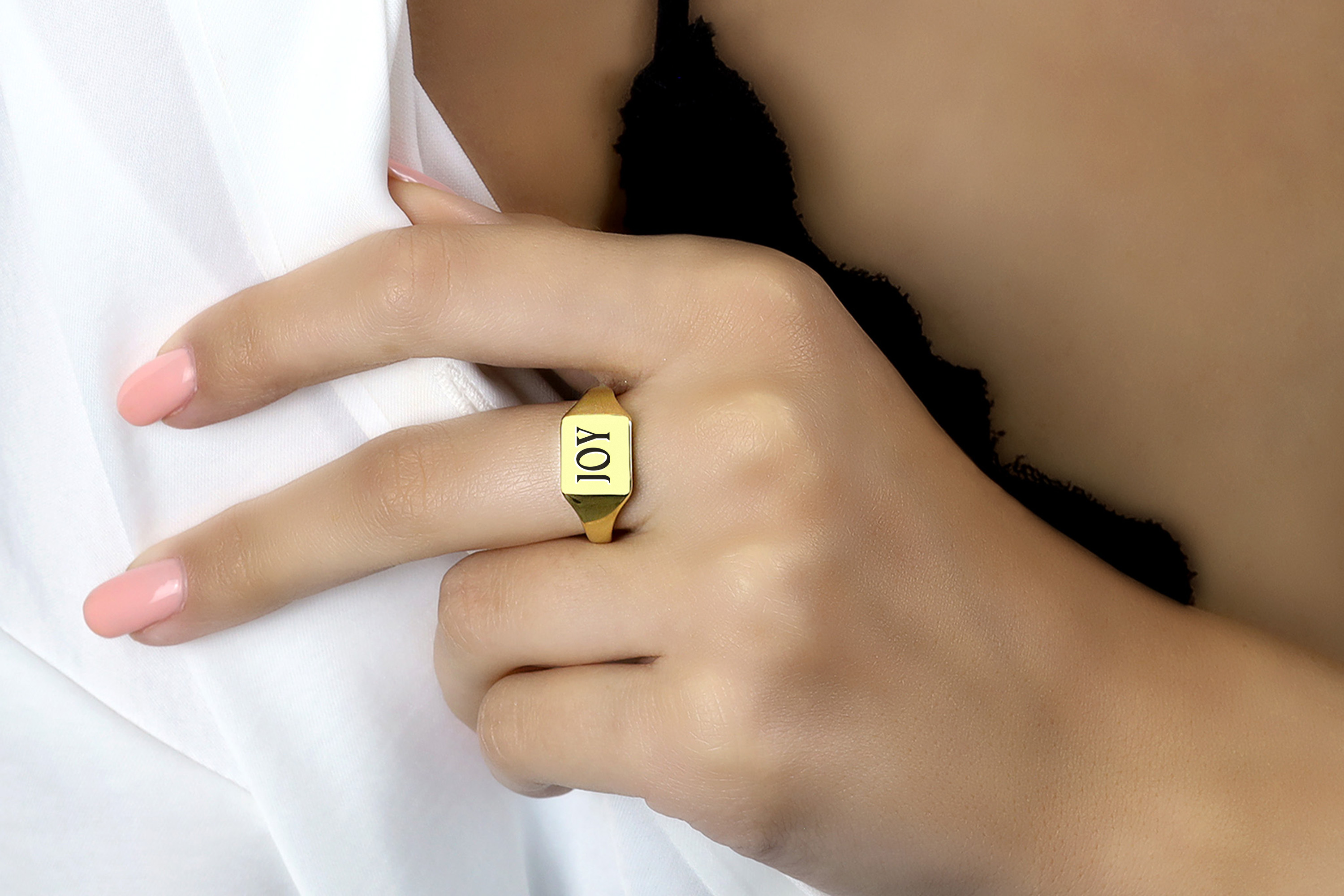 Custom Text Engraved Ring