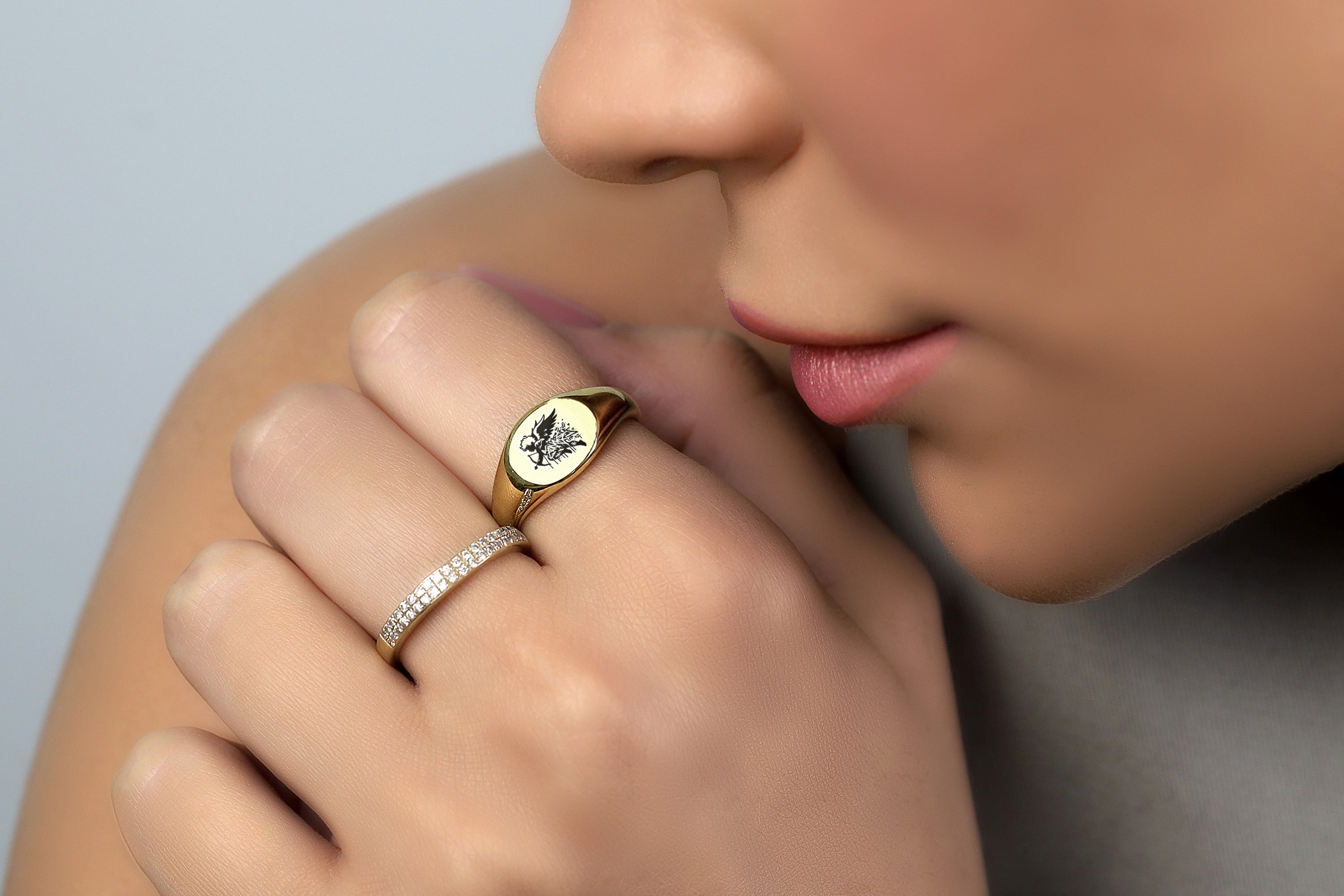 Cute Cupid Signet Ring