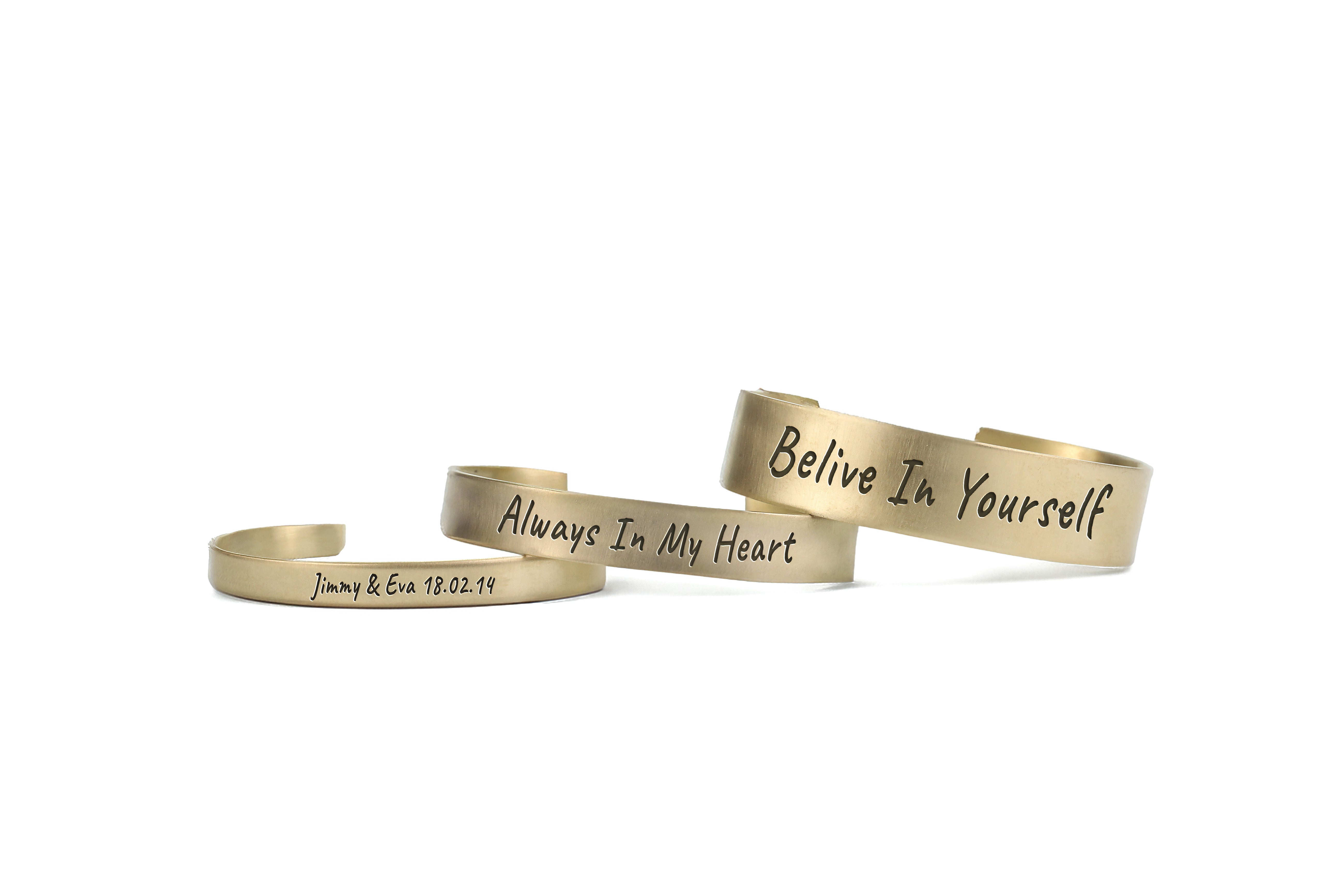 14k Gold Custom Text Bracelet
