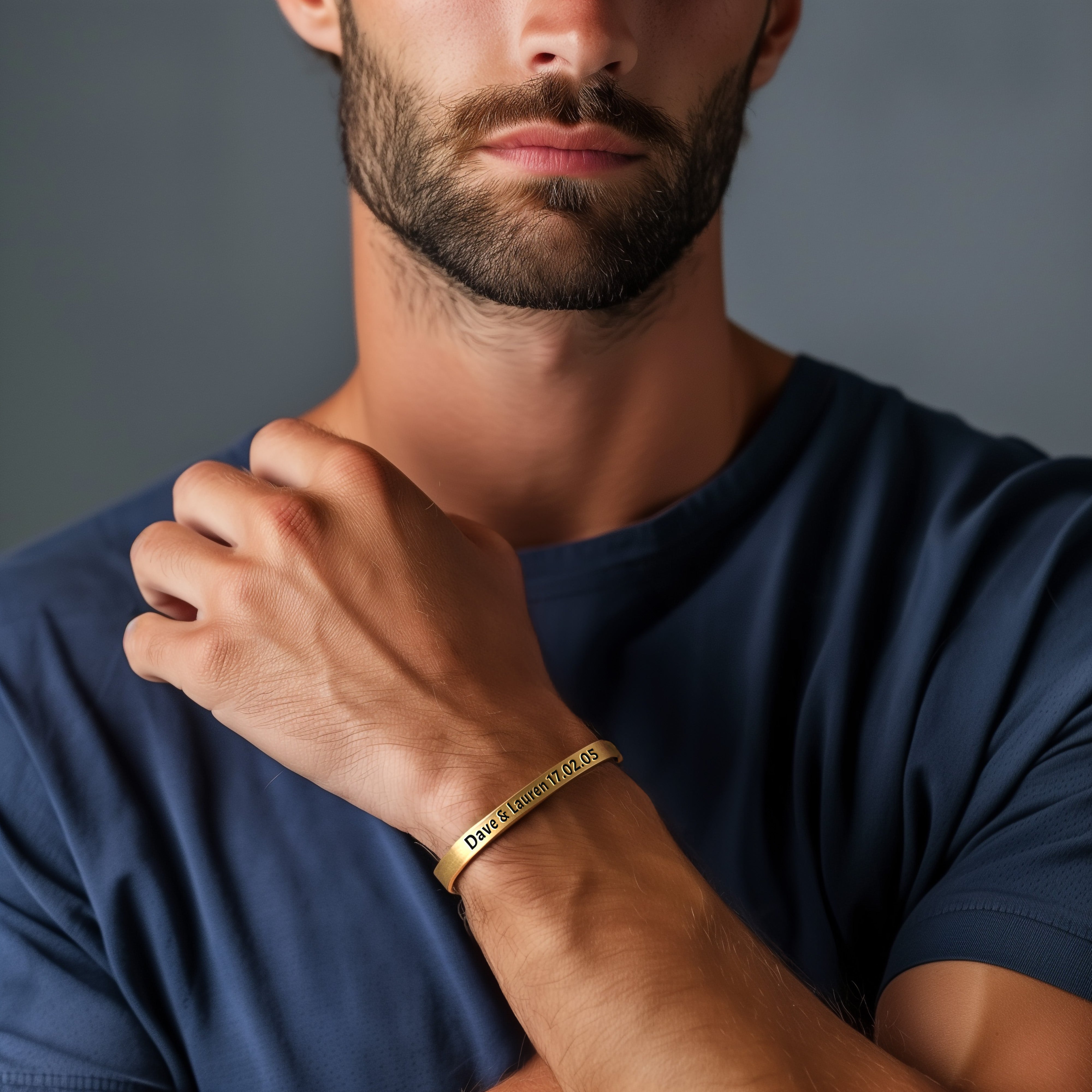 14k Gold Men Open Cuff Bracelet