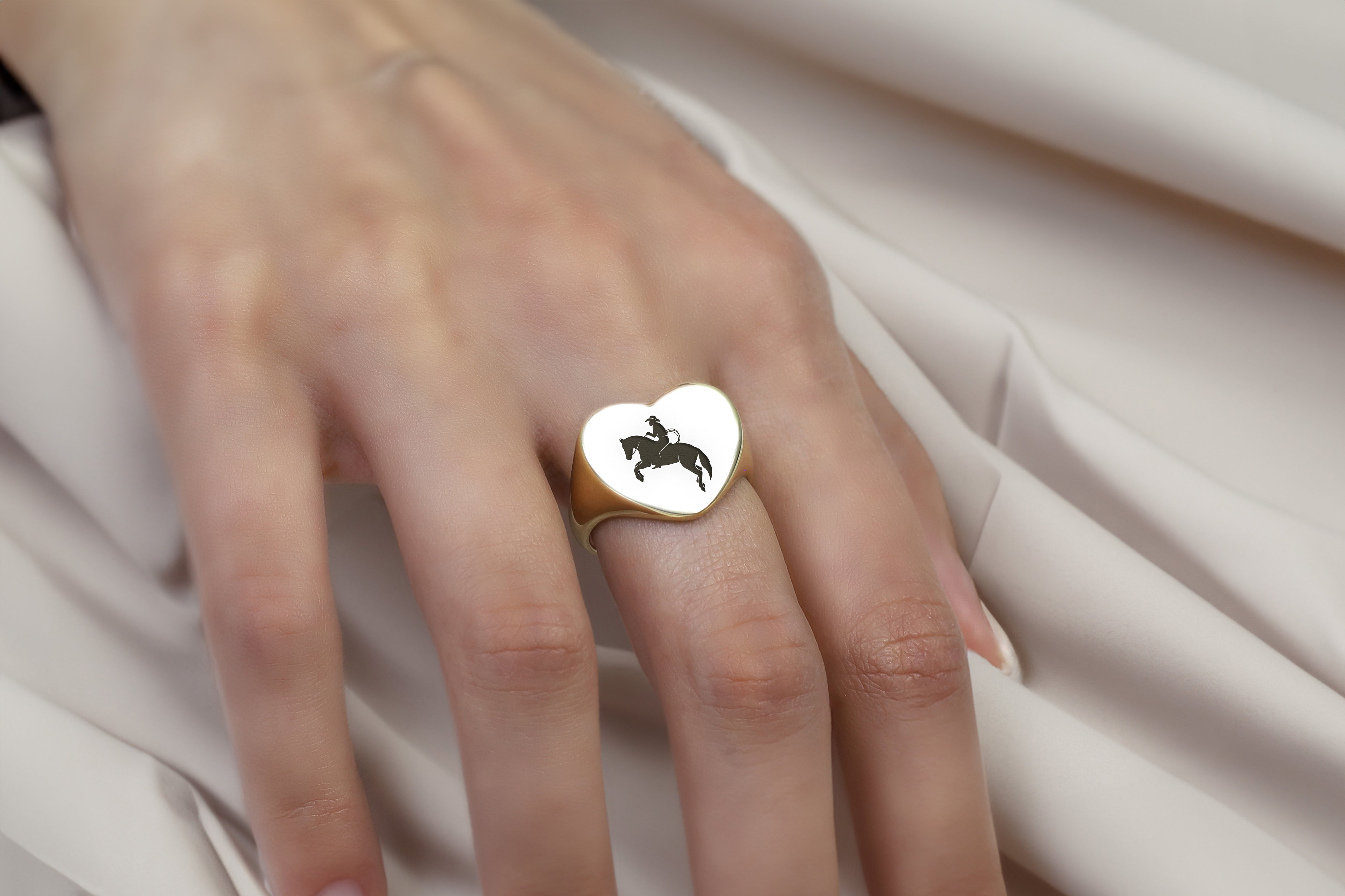 14k Gold Cowboy Signet Ring