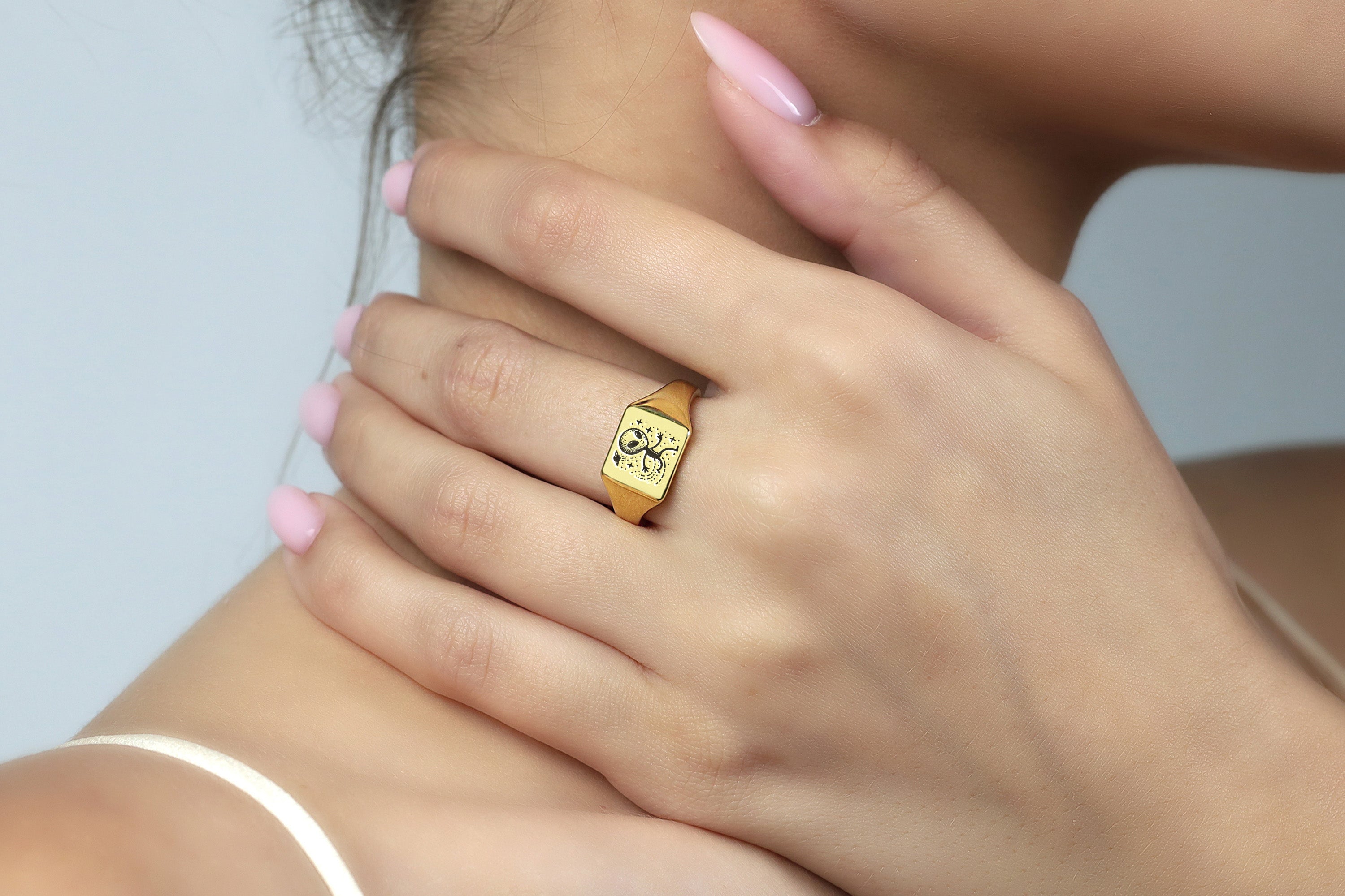 Cute Cosmic Alien Ring