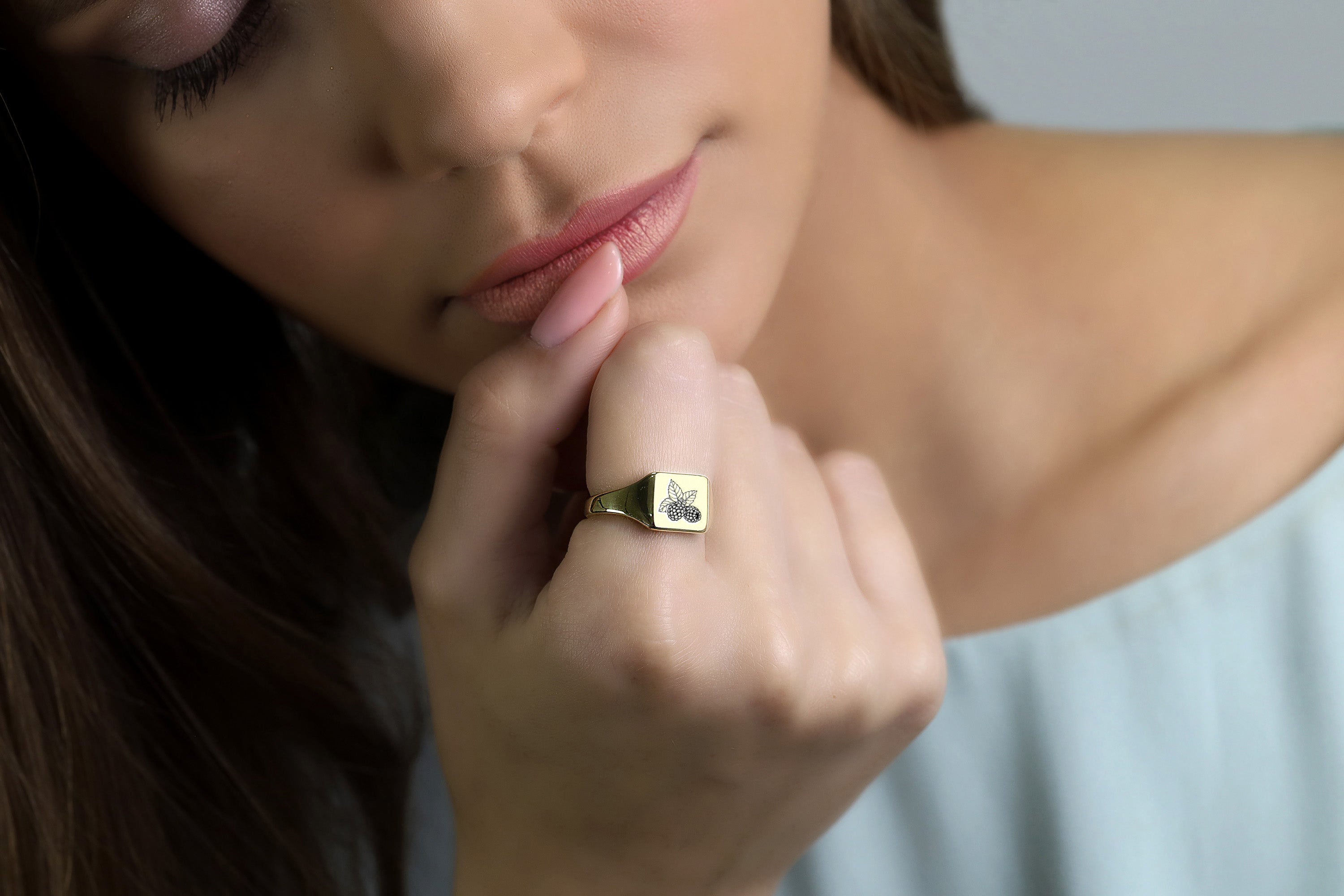 Cute Raspberry Signet Ring