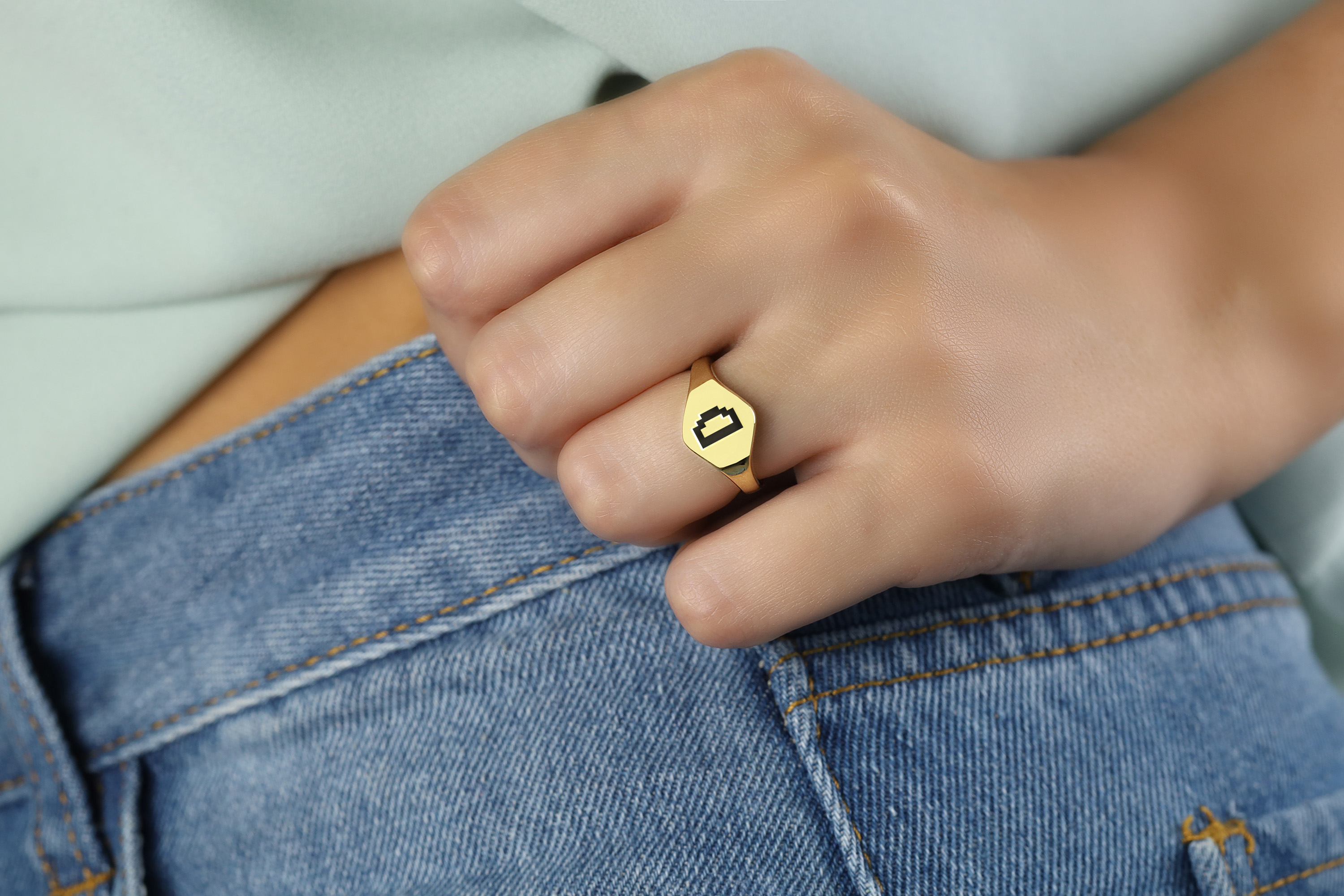 Custom Arcade Font Ring