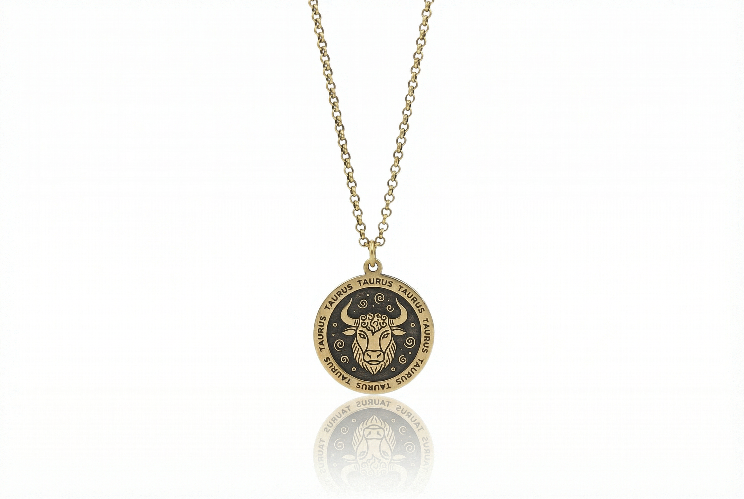 Personalized Taurus Coin Necklace