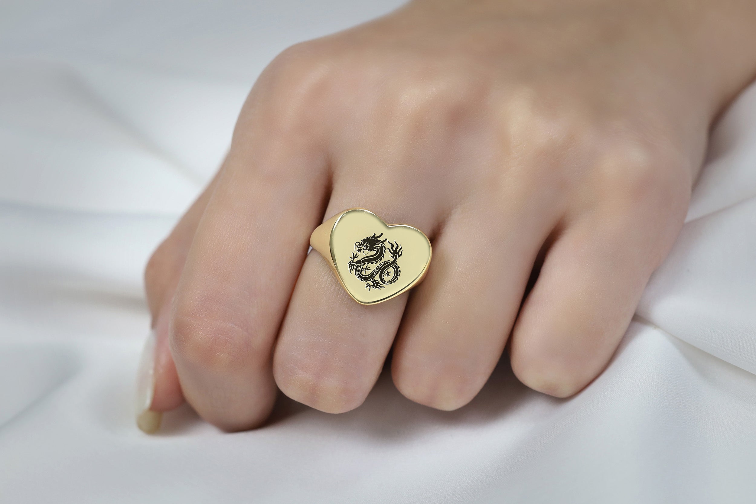 Chinese Dragon Engraved Ring