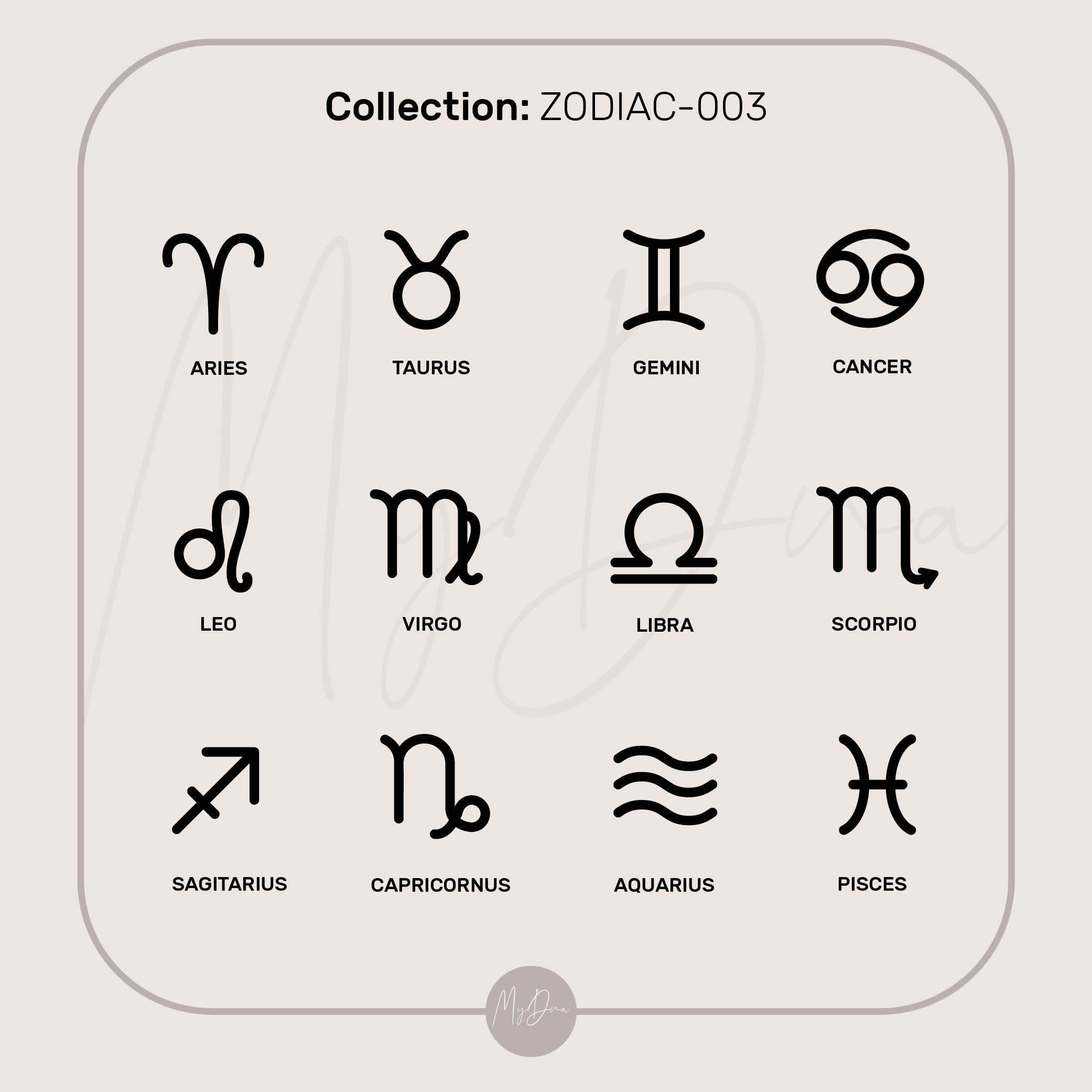 Engraved Zodiac Ring