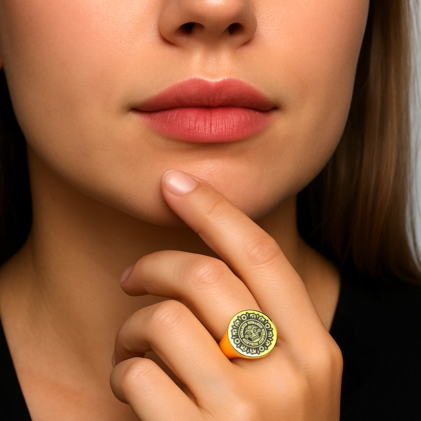 Ancient Mayan Gold Signet Ring