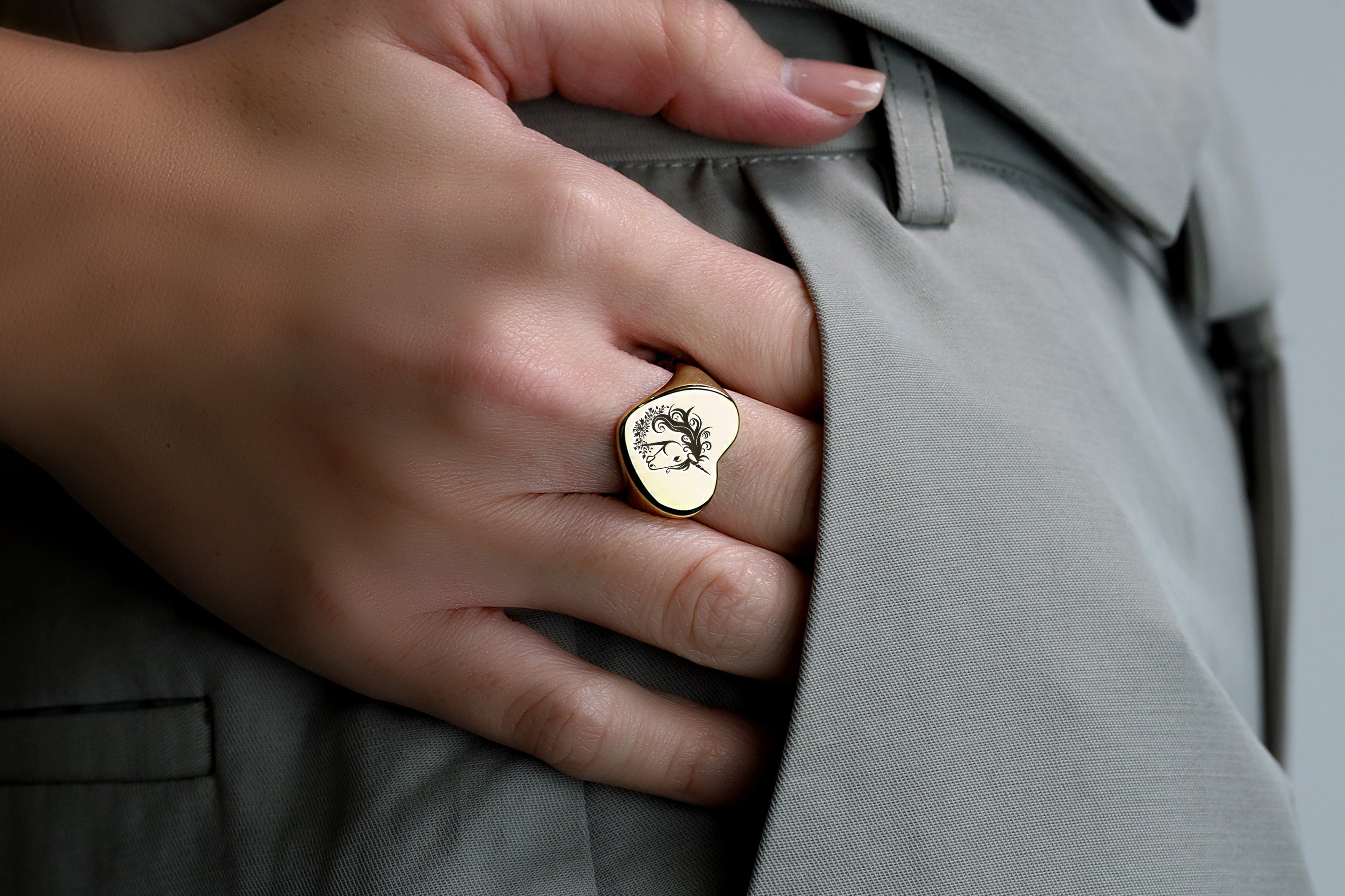 Heart-Shaped Unicorn Ring