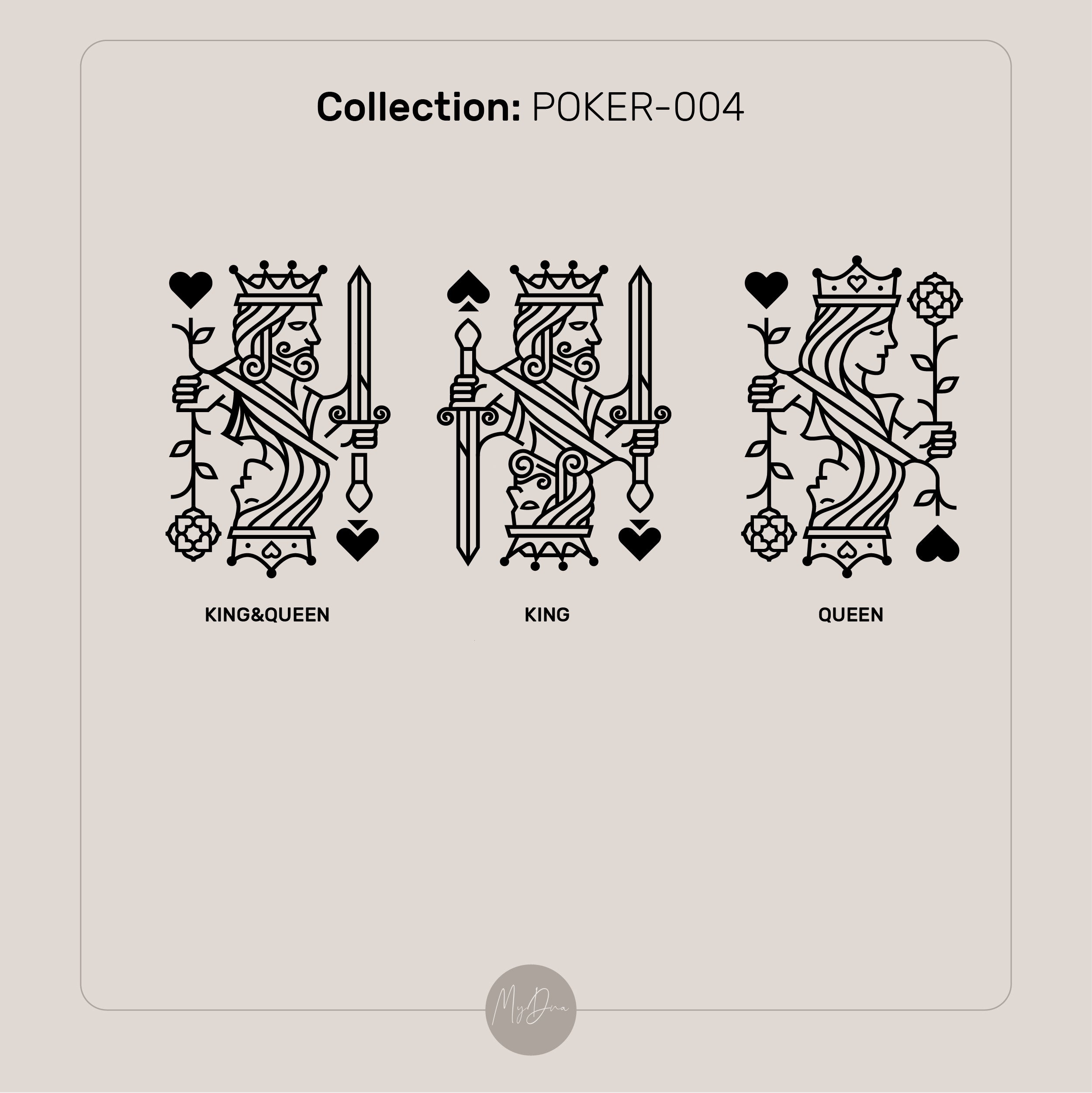 Poker Queen Gold Signet Necklace