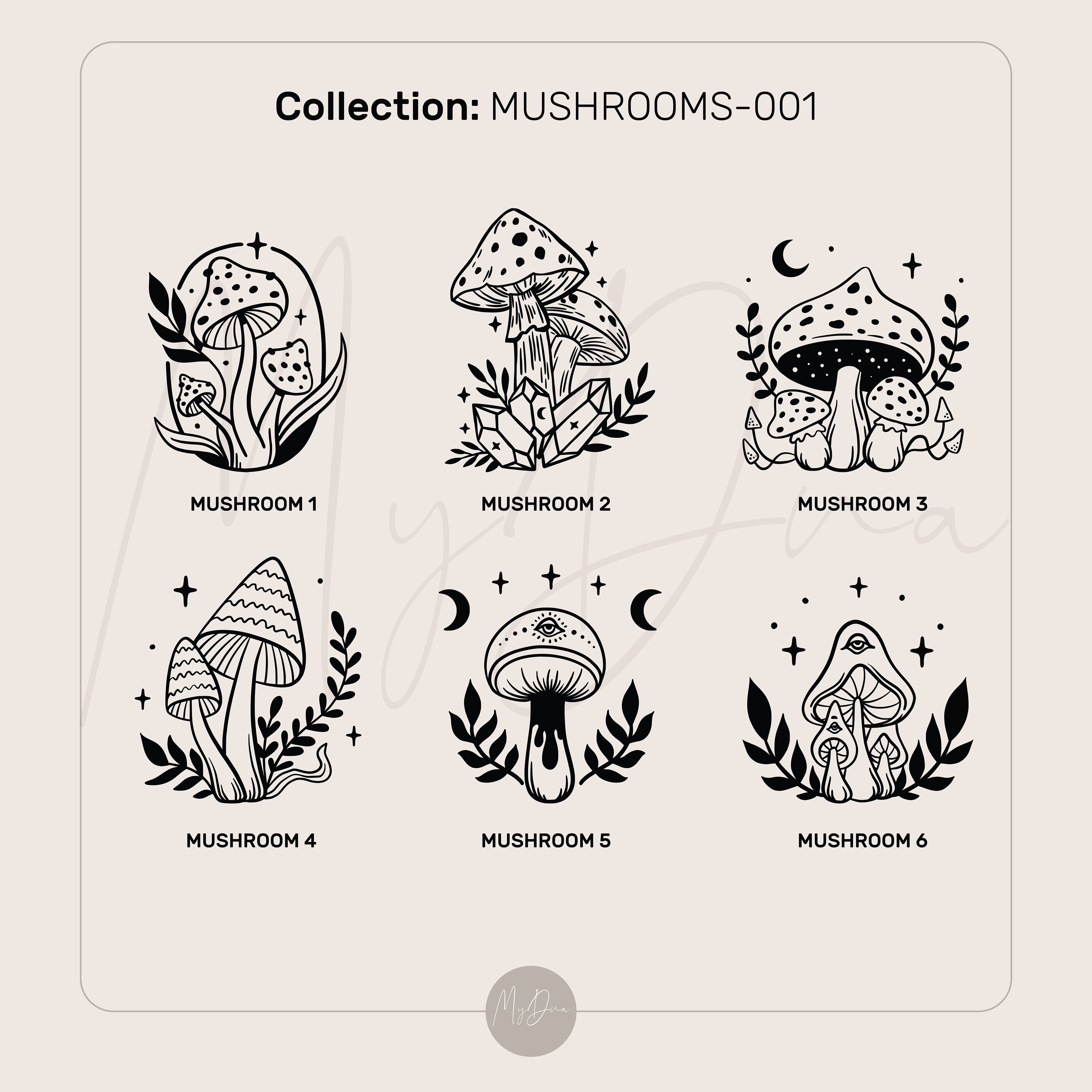 Mushroom Engraved Ring