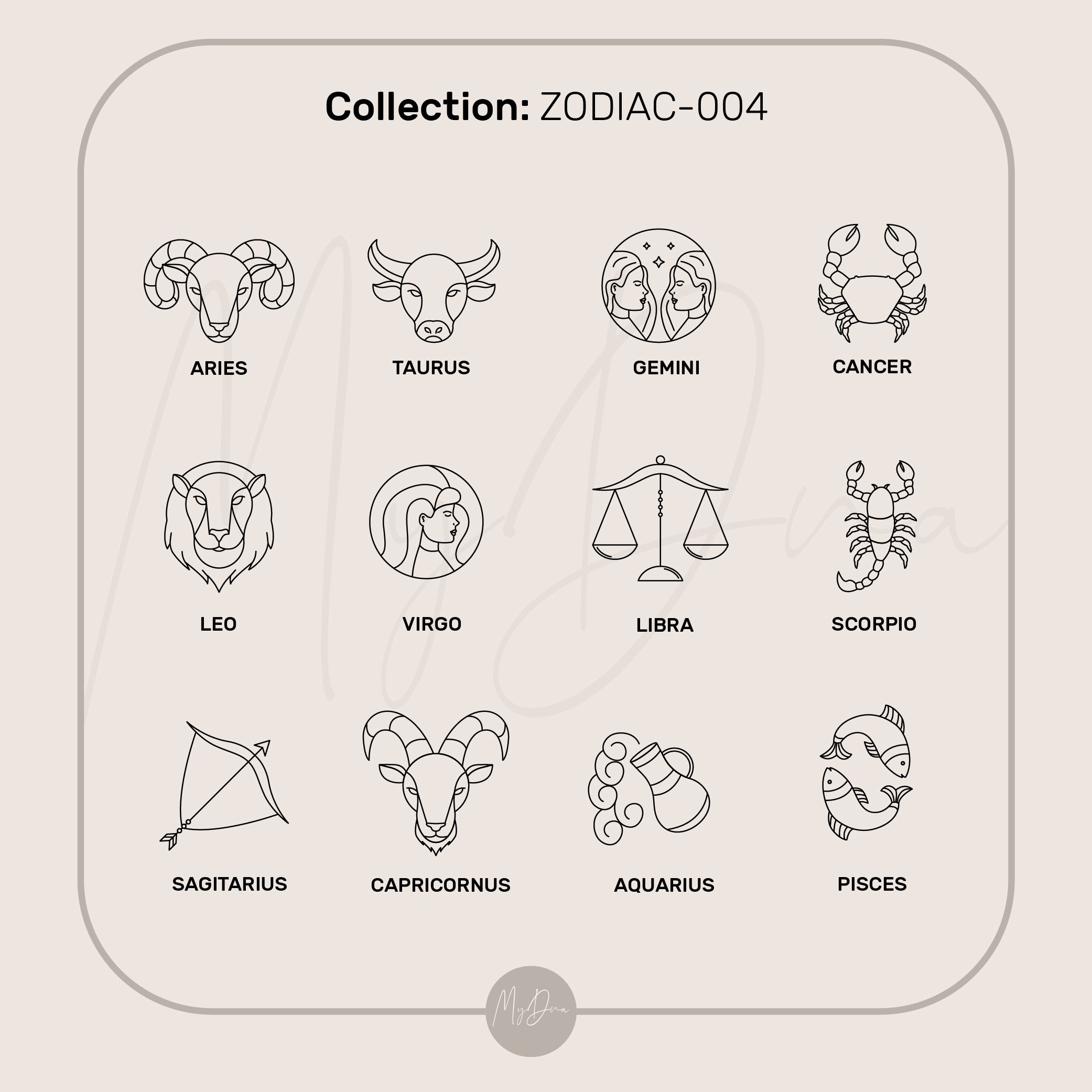 Engraved Pisces Zodiac Signet Ring