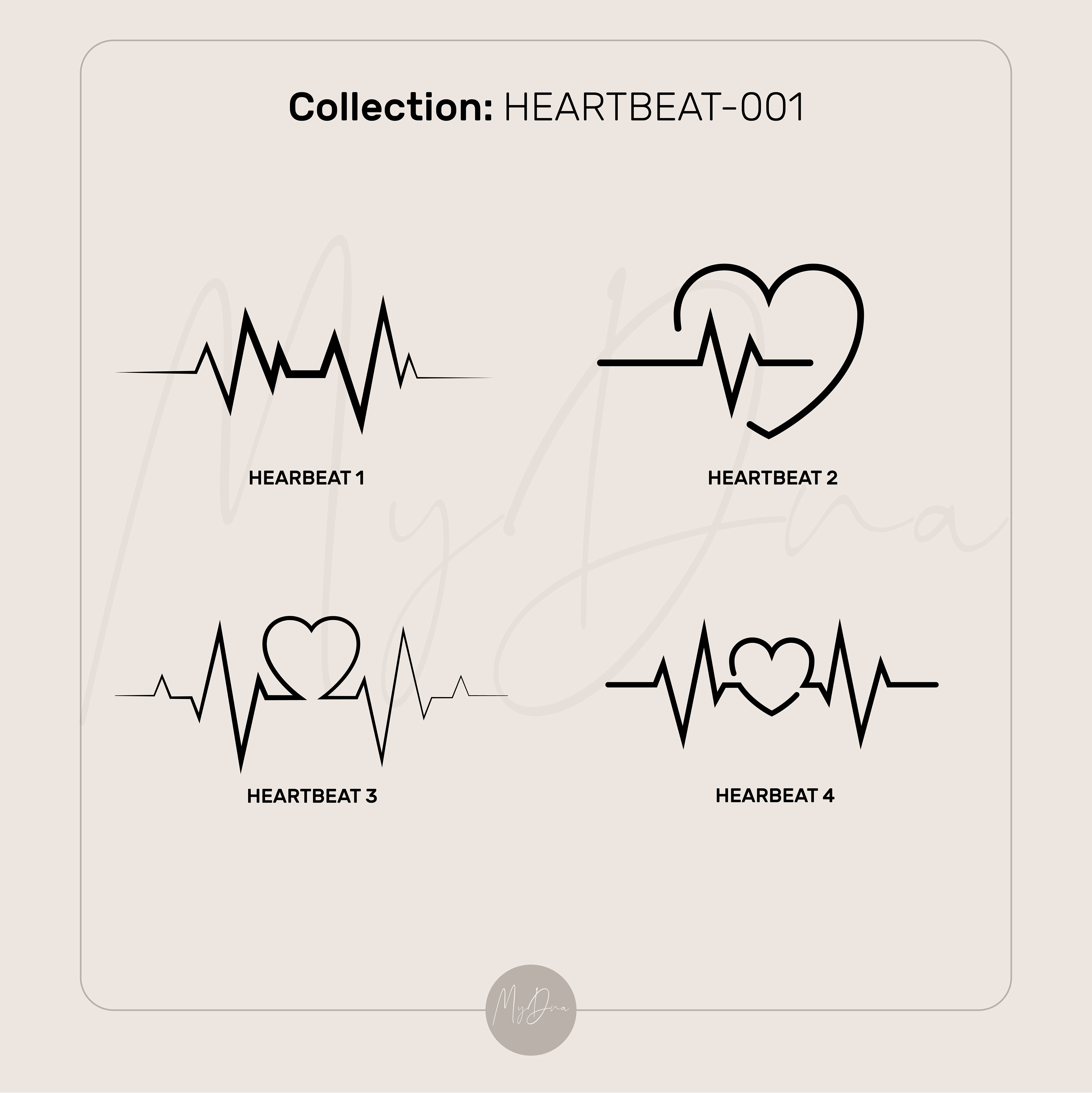 14k Gold Heart Beat Line Signet Ring