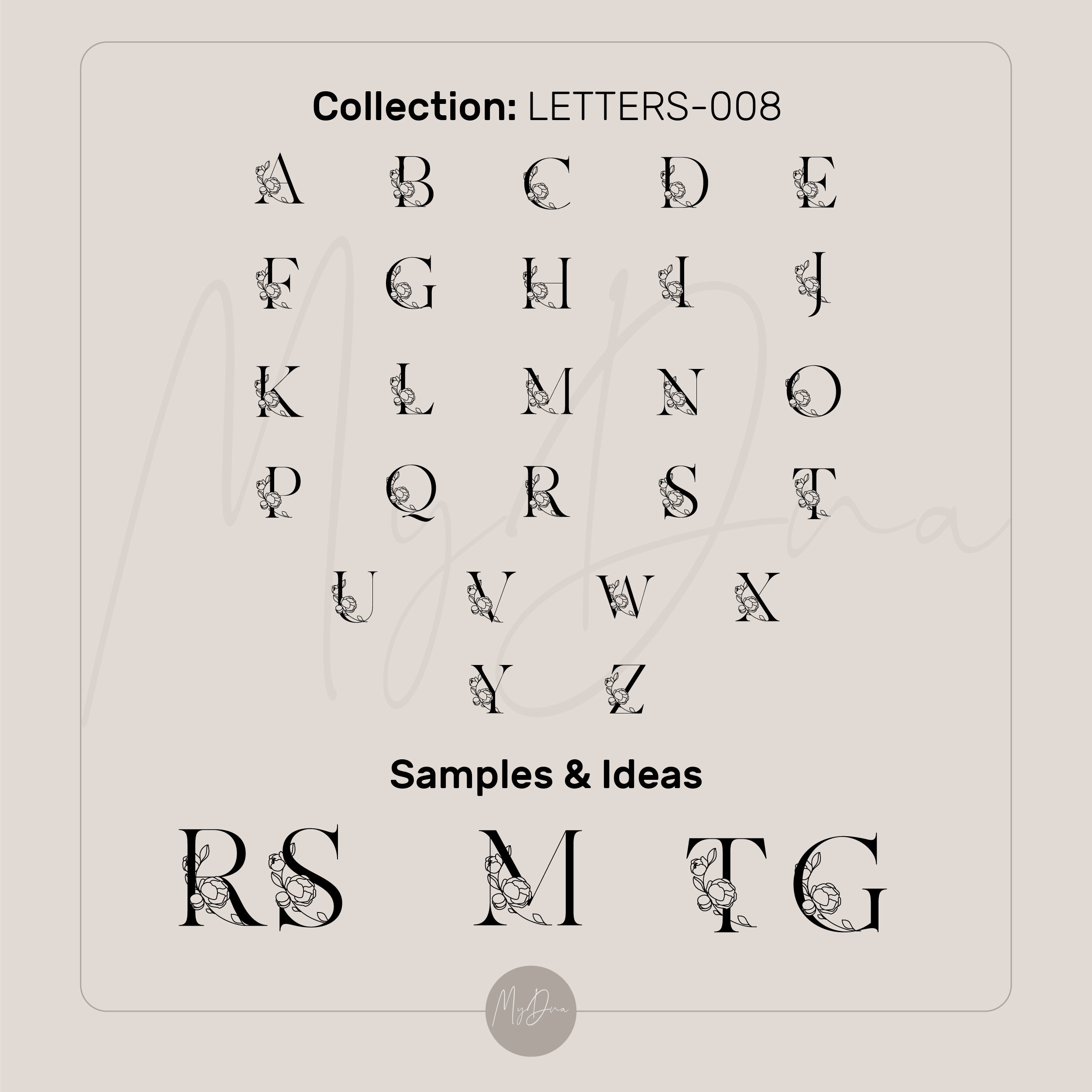 Flowered Letters Earrings