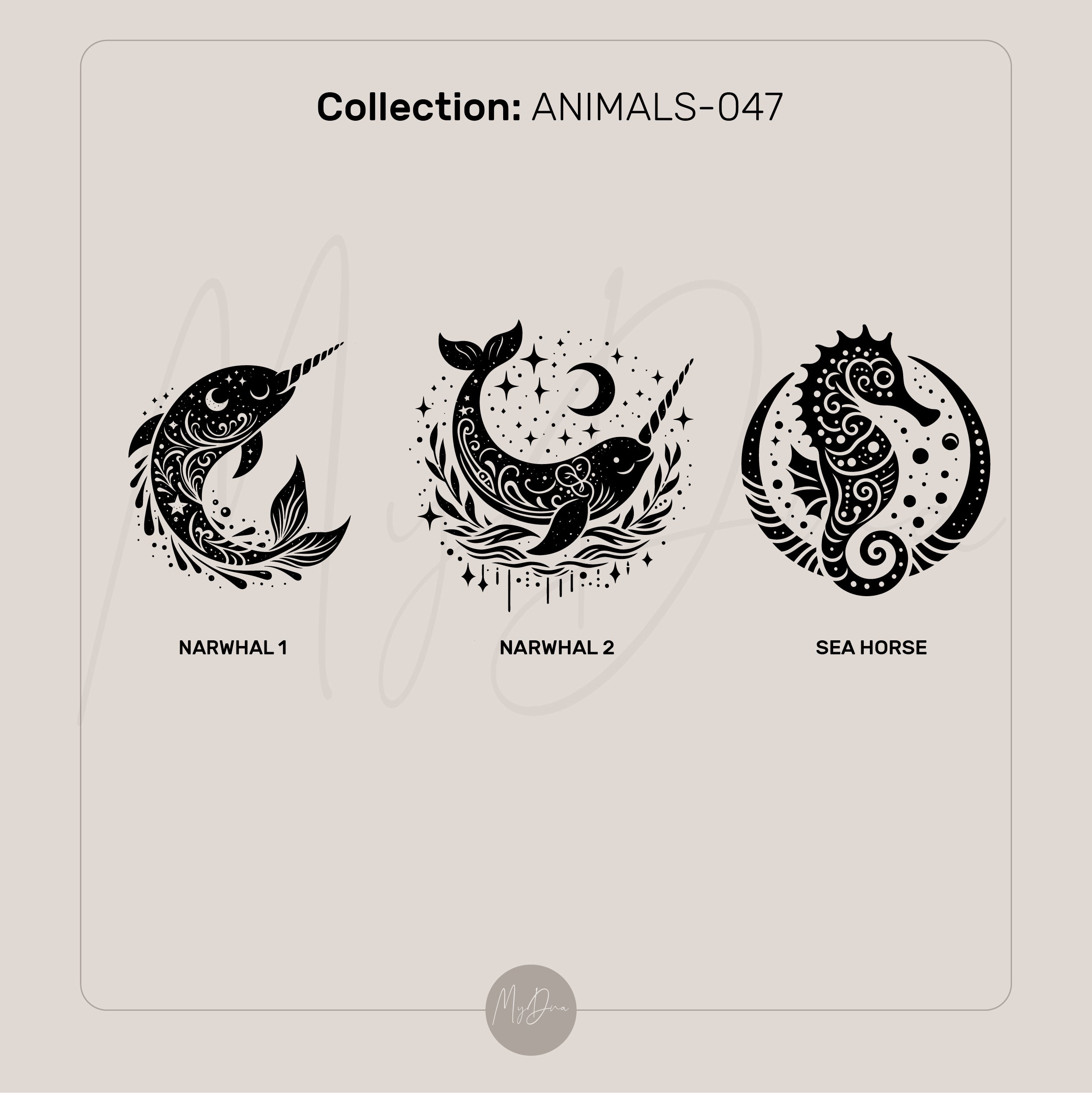 Oval Narwhal Pendant Necklace