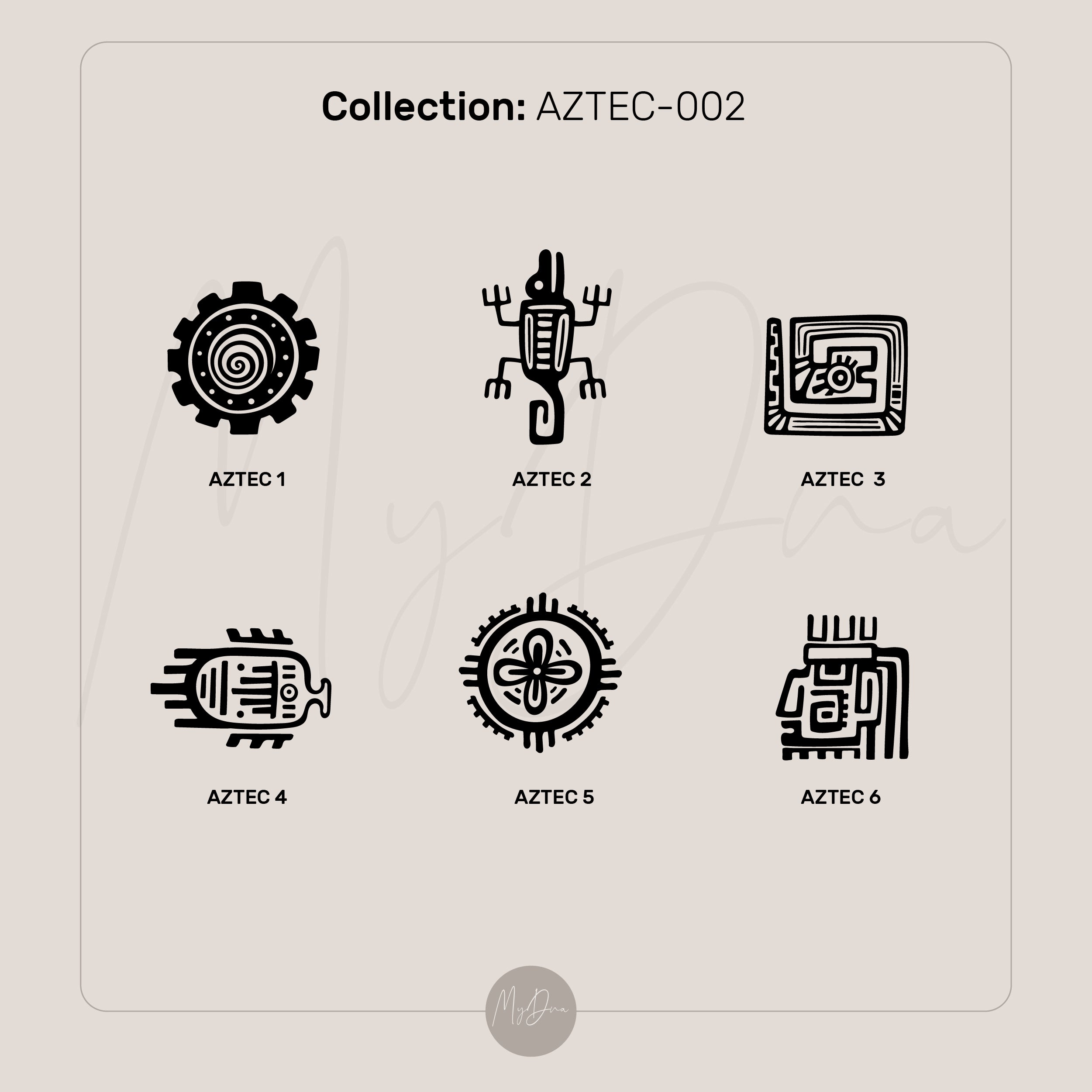 Engraved Aztec Signet Ring