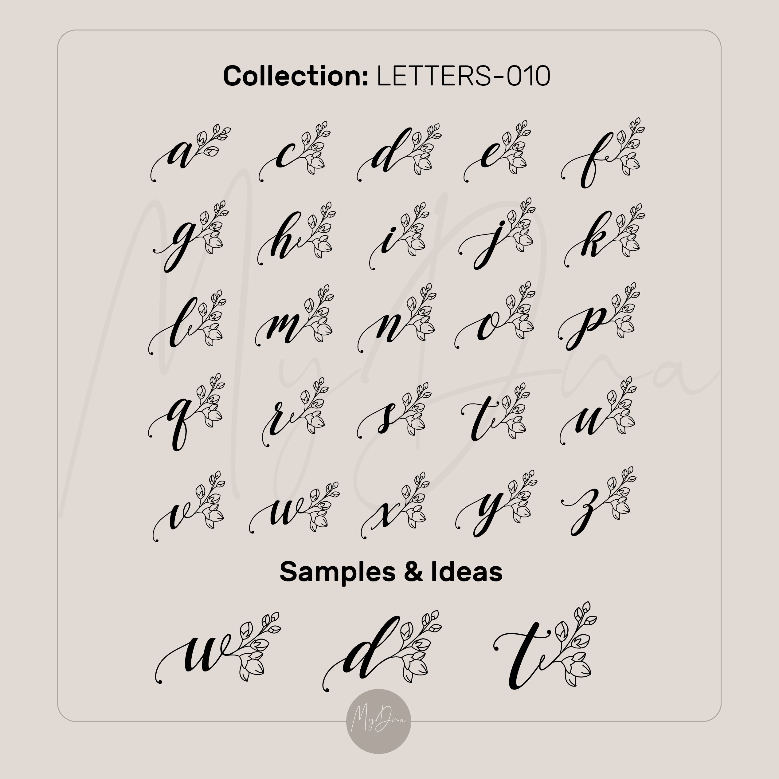 Floral Letter Signet Ring