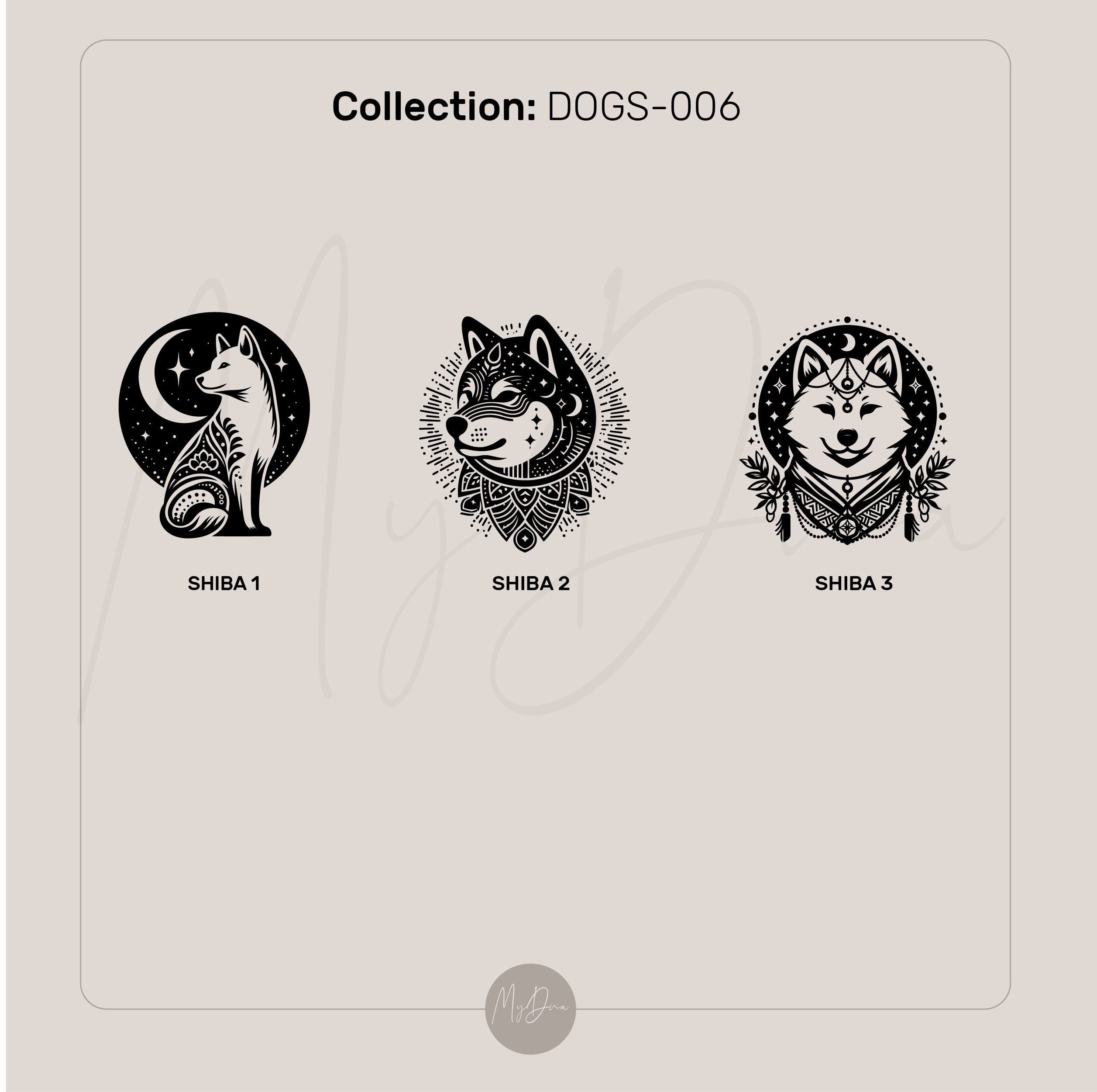 Engraved Shiba Ring