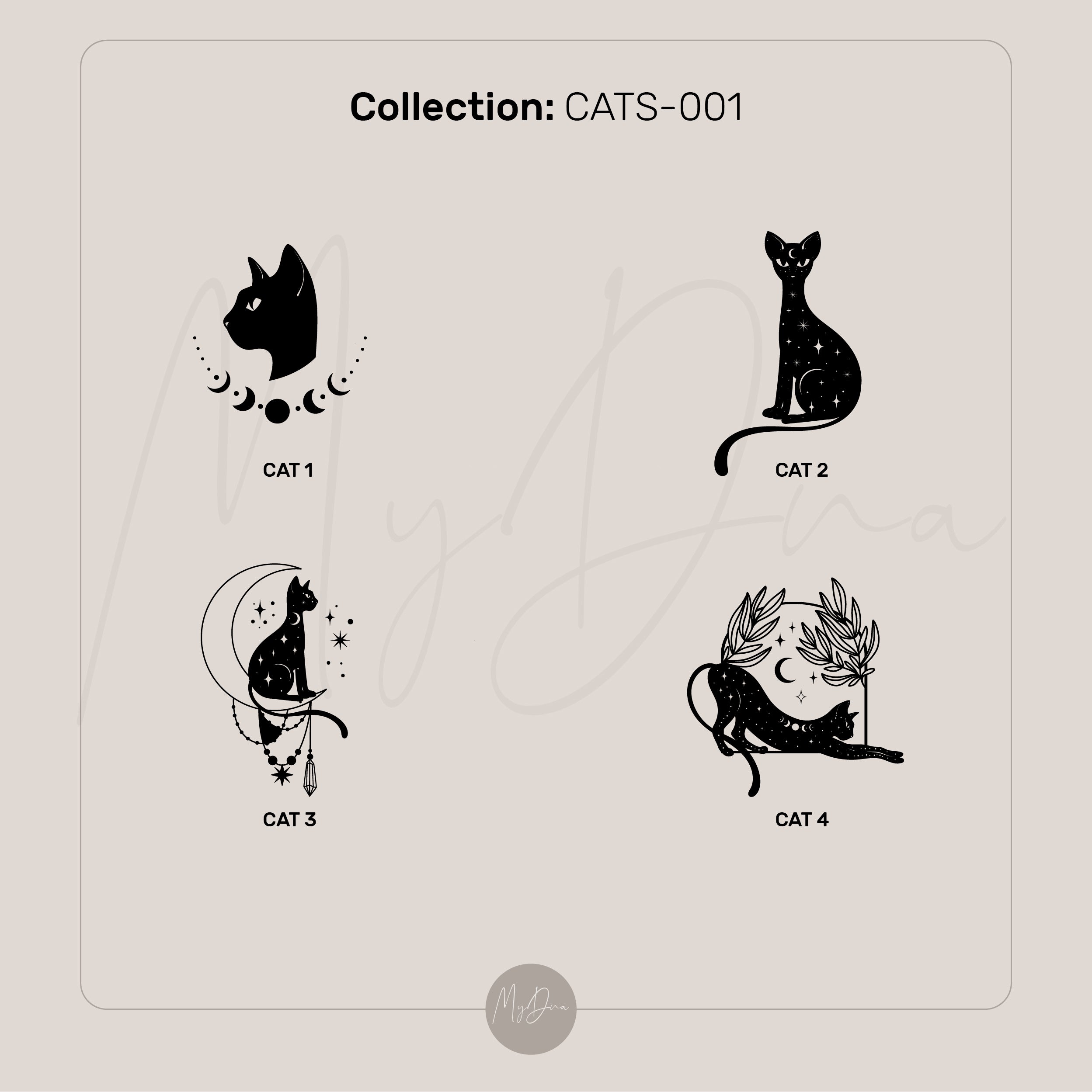 Gothic Cat Brushed Ring