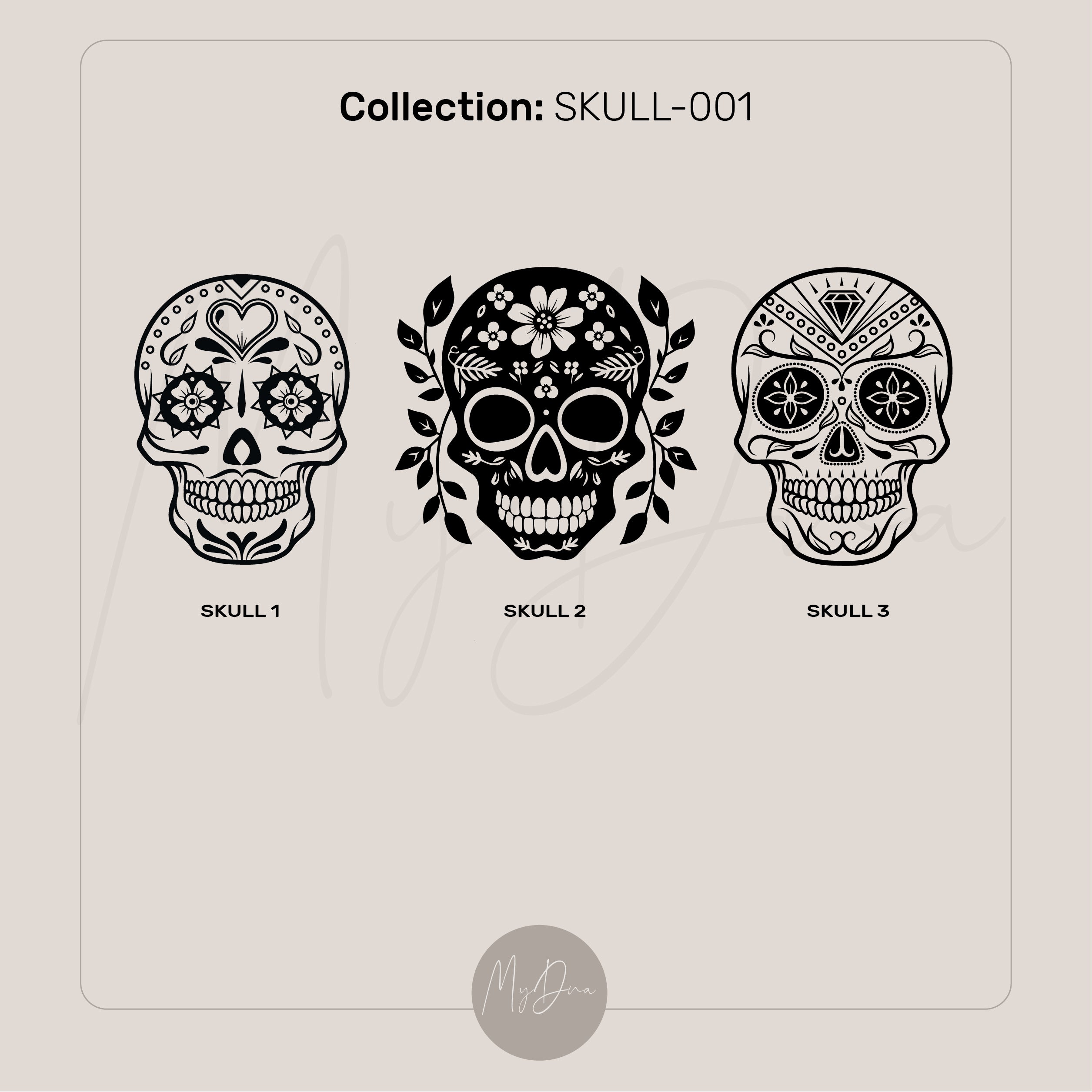 Mexican Skull Wide Brushed Ring