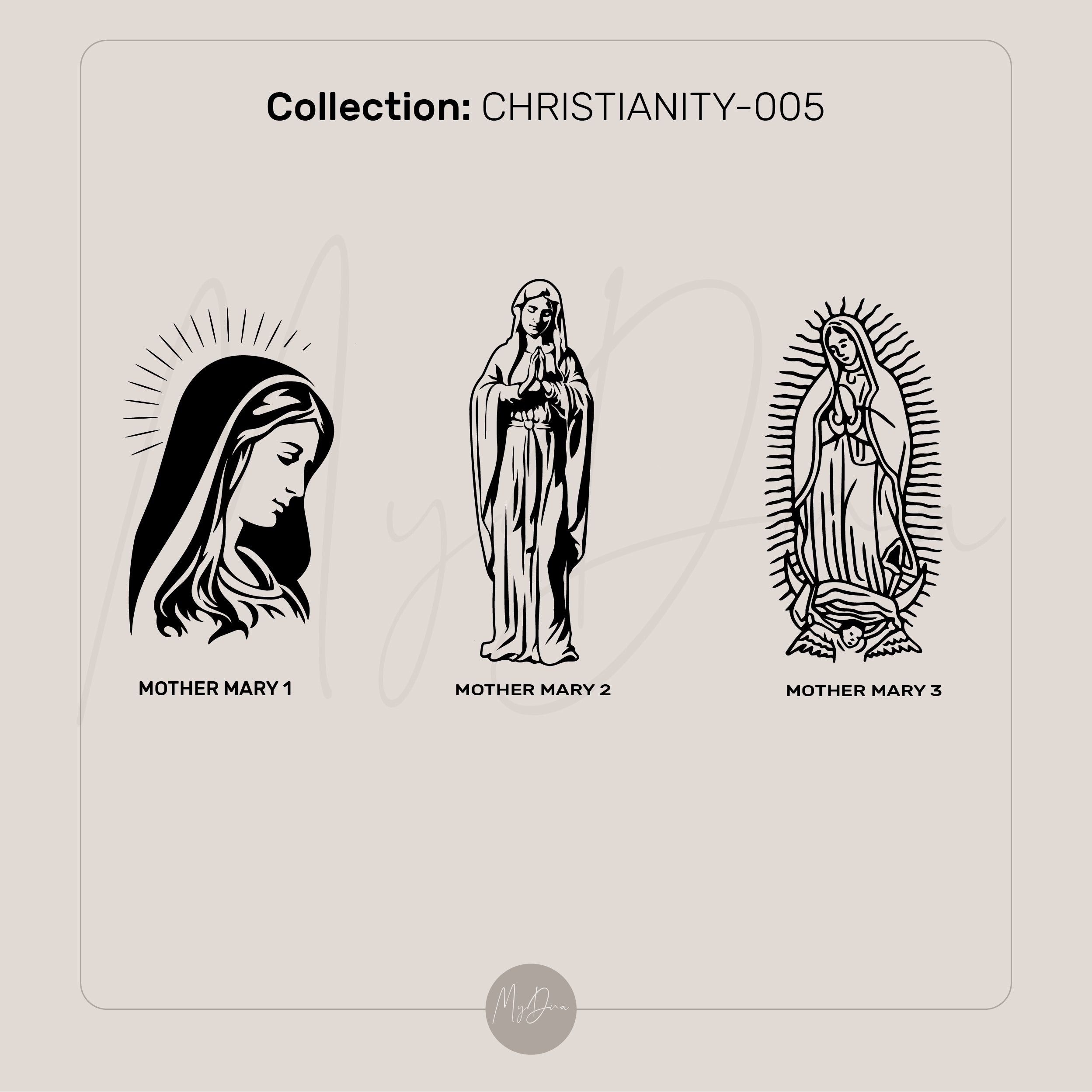 Virgin Mary Engraved Signet Ring