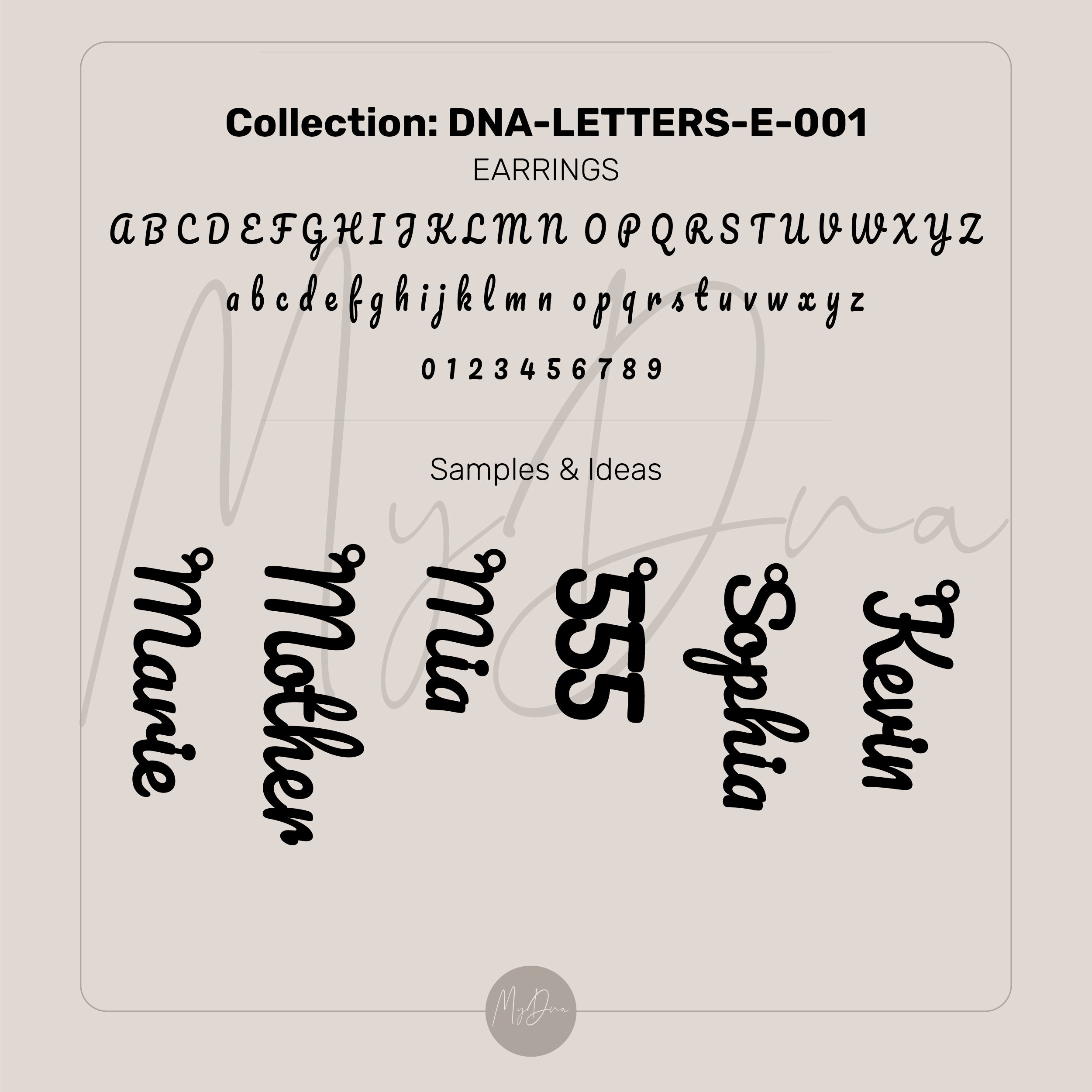 Rose Gold Script Letter Earrings