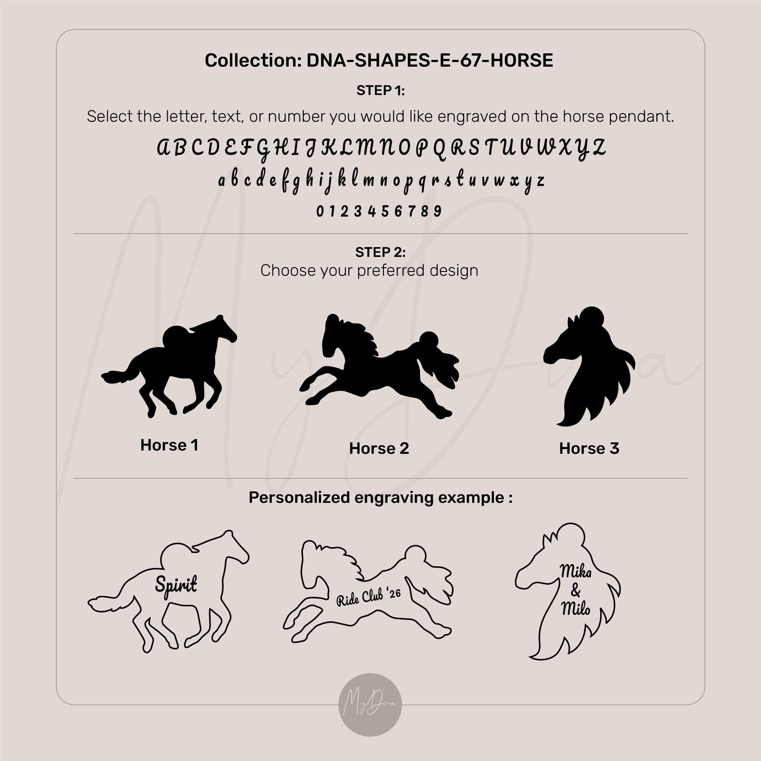 Personalized Horse Pendant