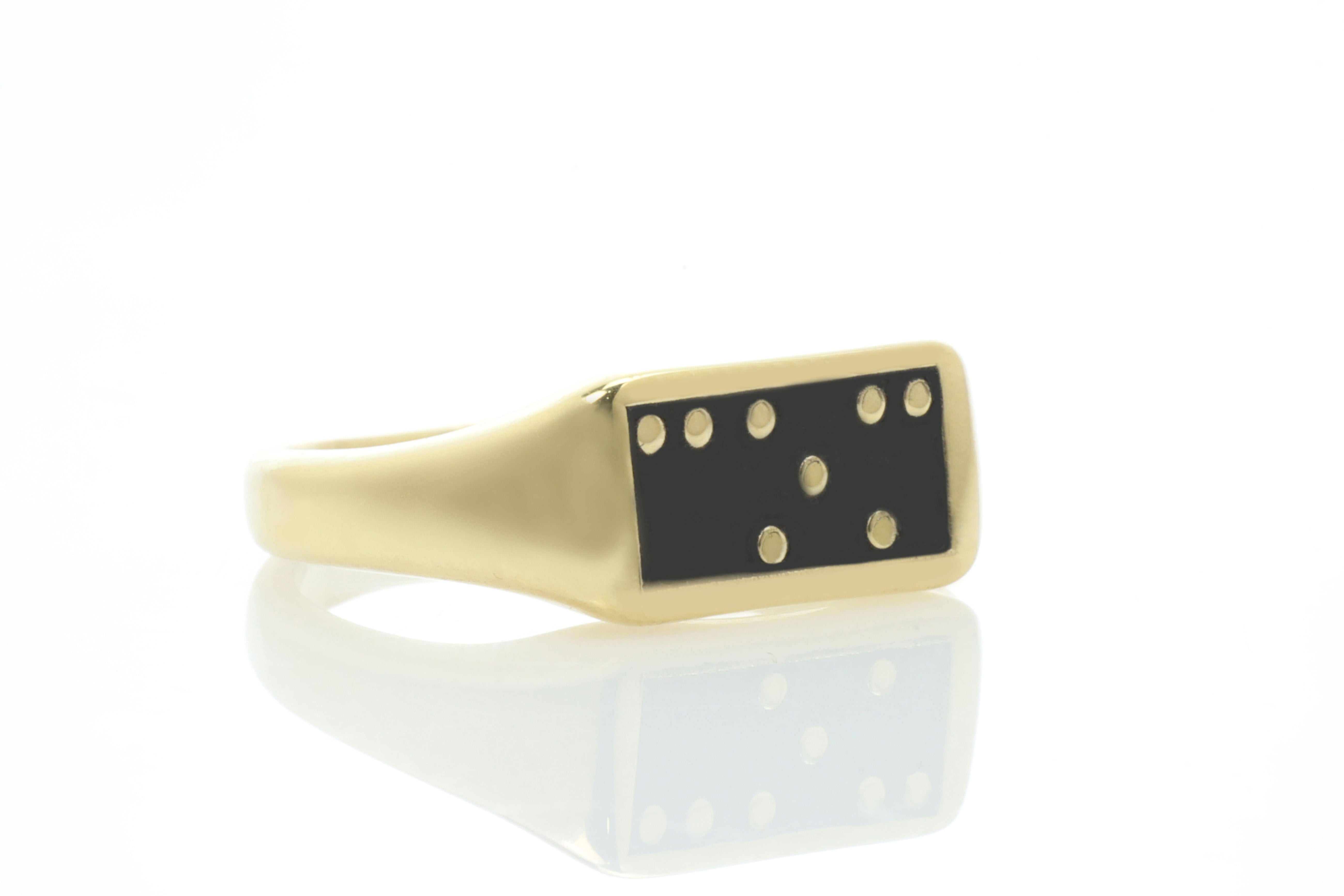 Custom Braille Signet Ring