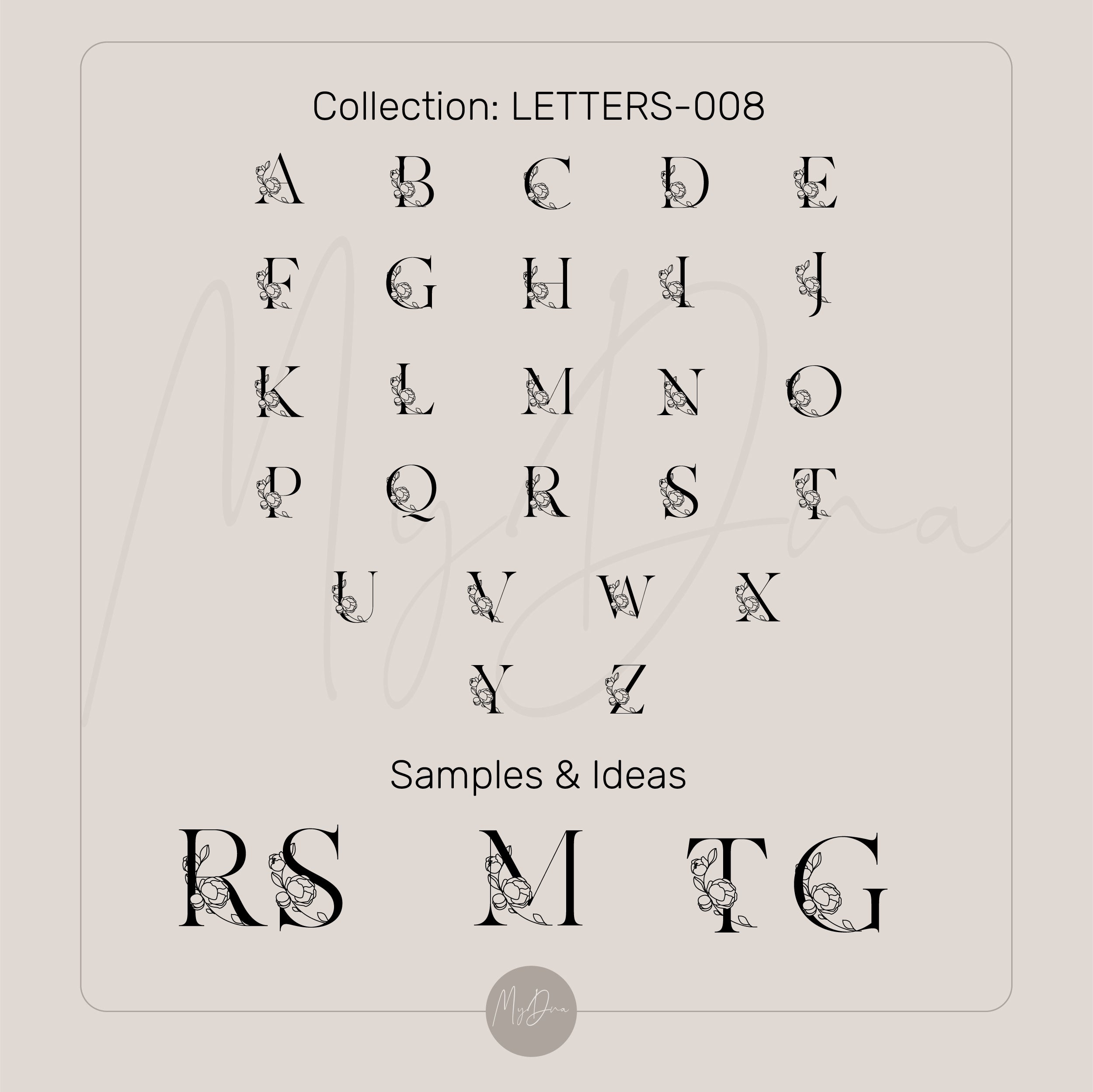 Floral Initial Teardrop Pendant Necklace