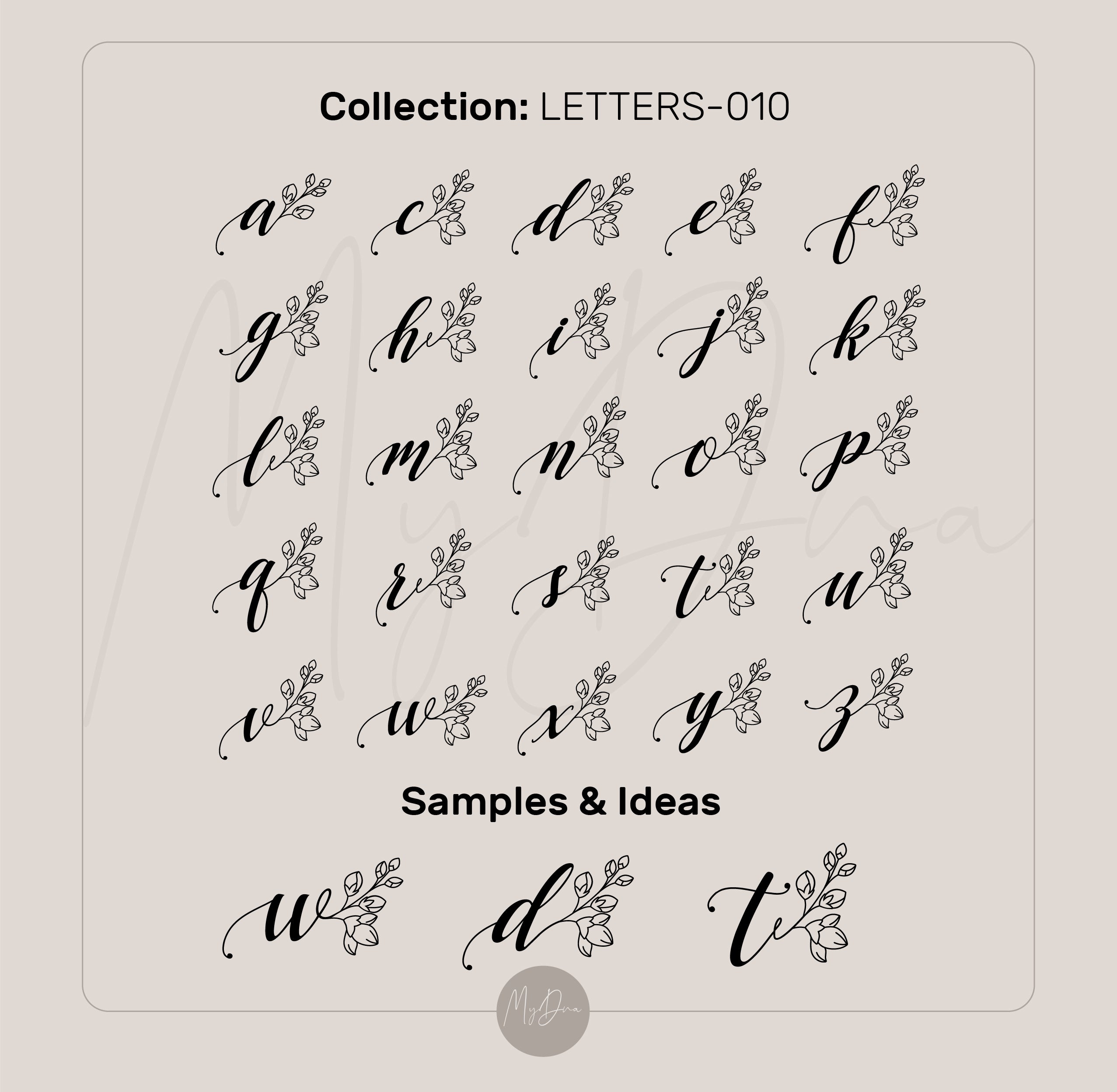 Gold Flowered Letter Necklace