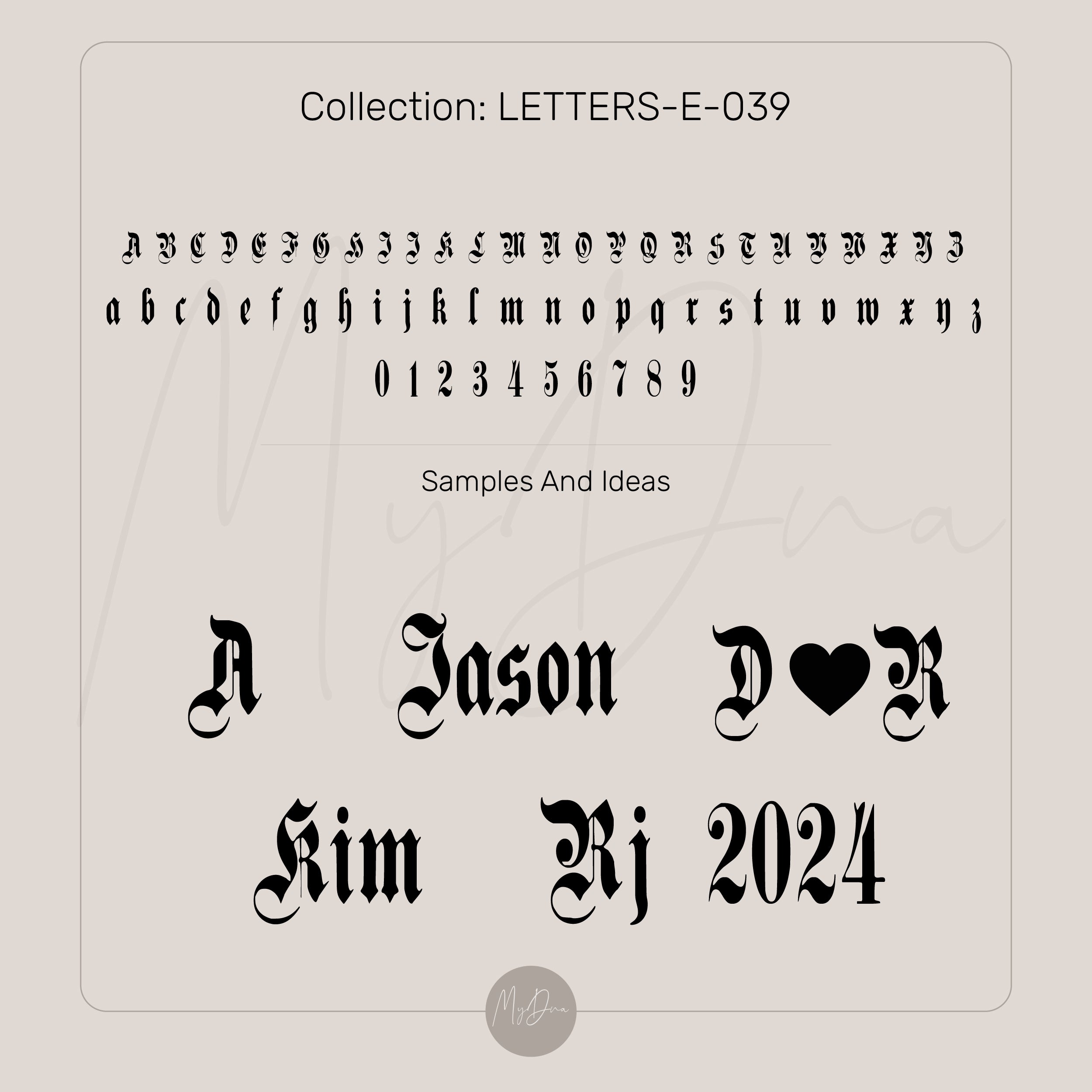 Gothic Font Engraved Ring