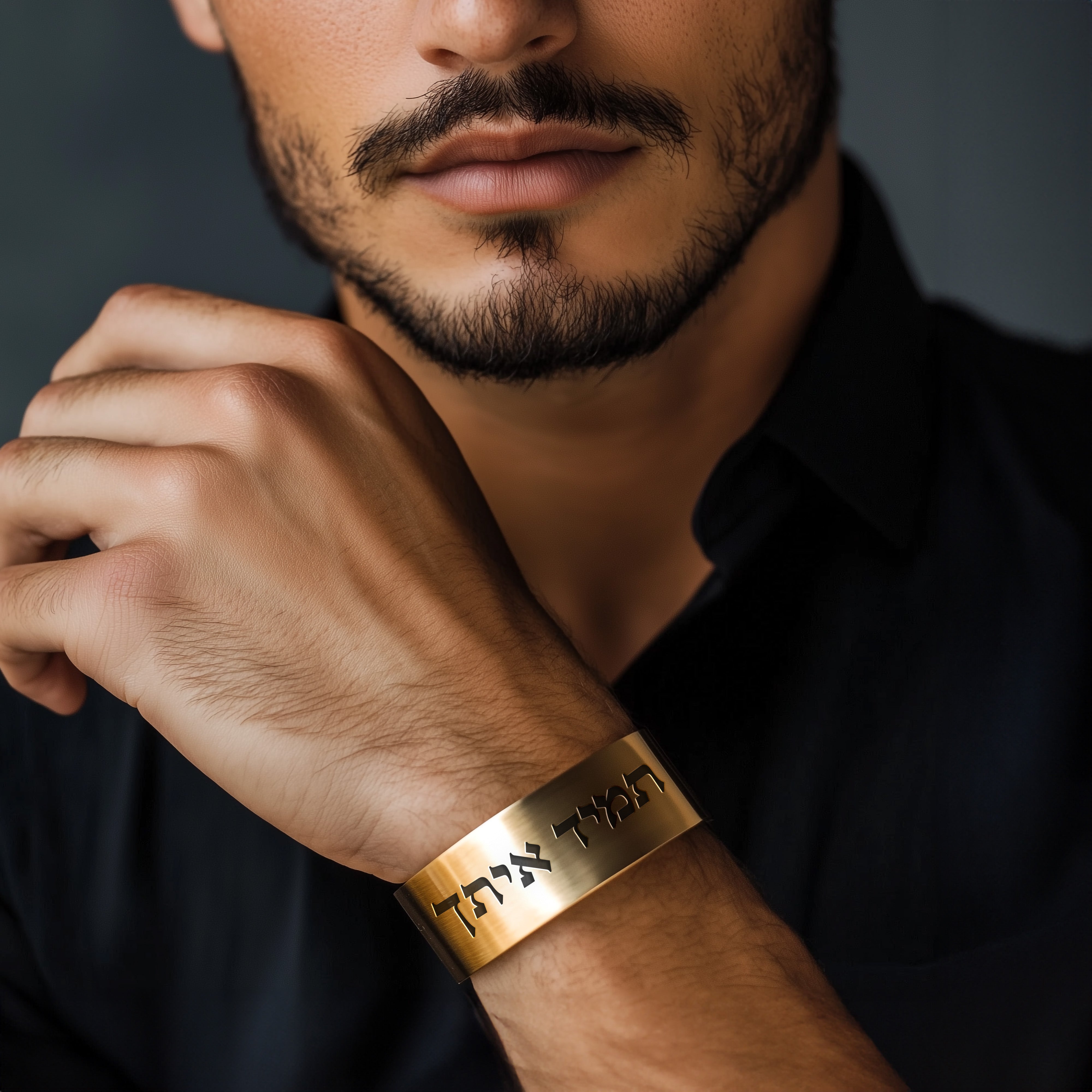 Gold Hebrew Personalized Bracelet