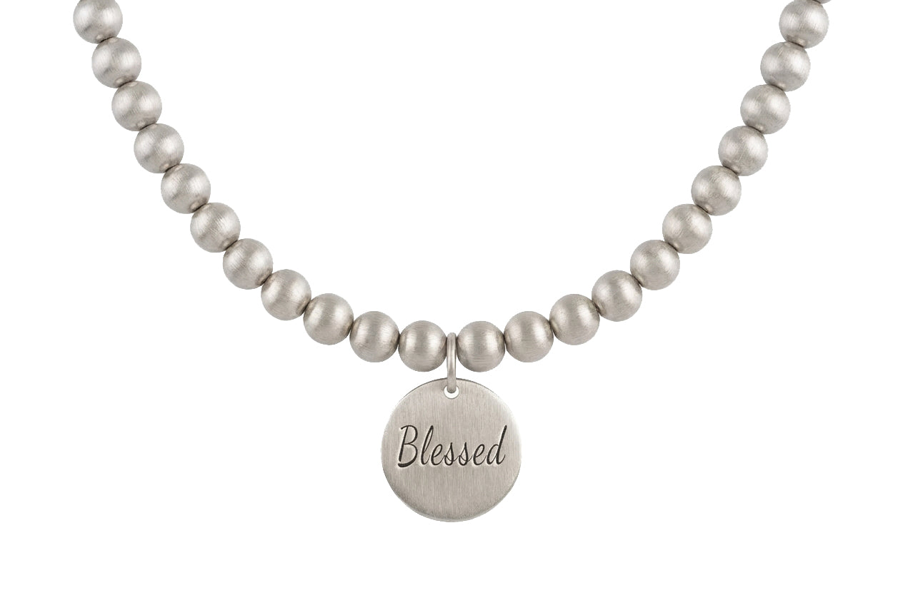 8mm Brushed Bead Necklace
