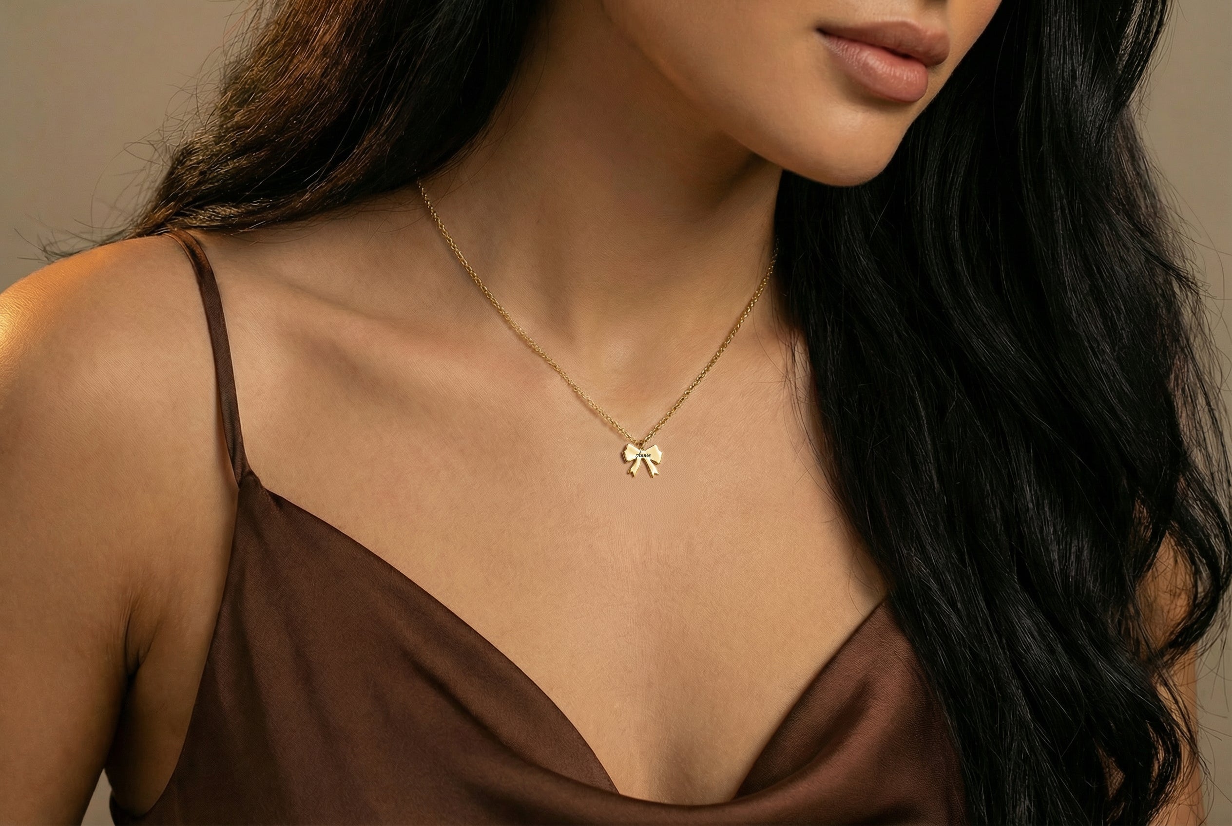 Bow Name Necklace