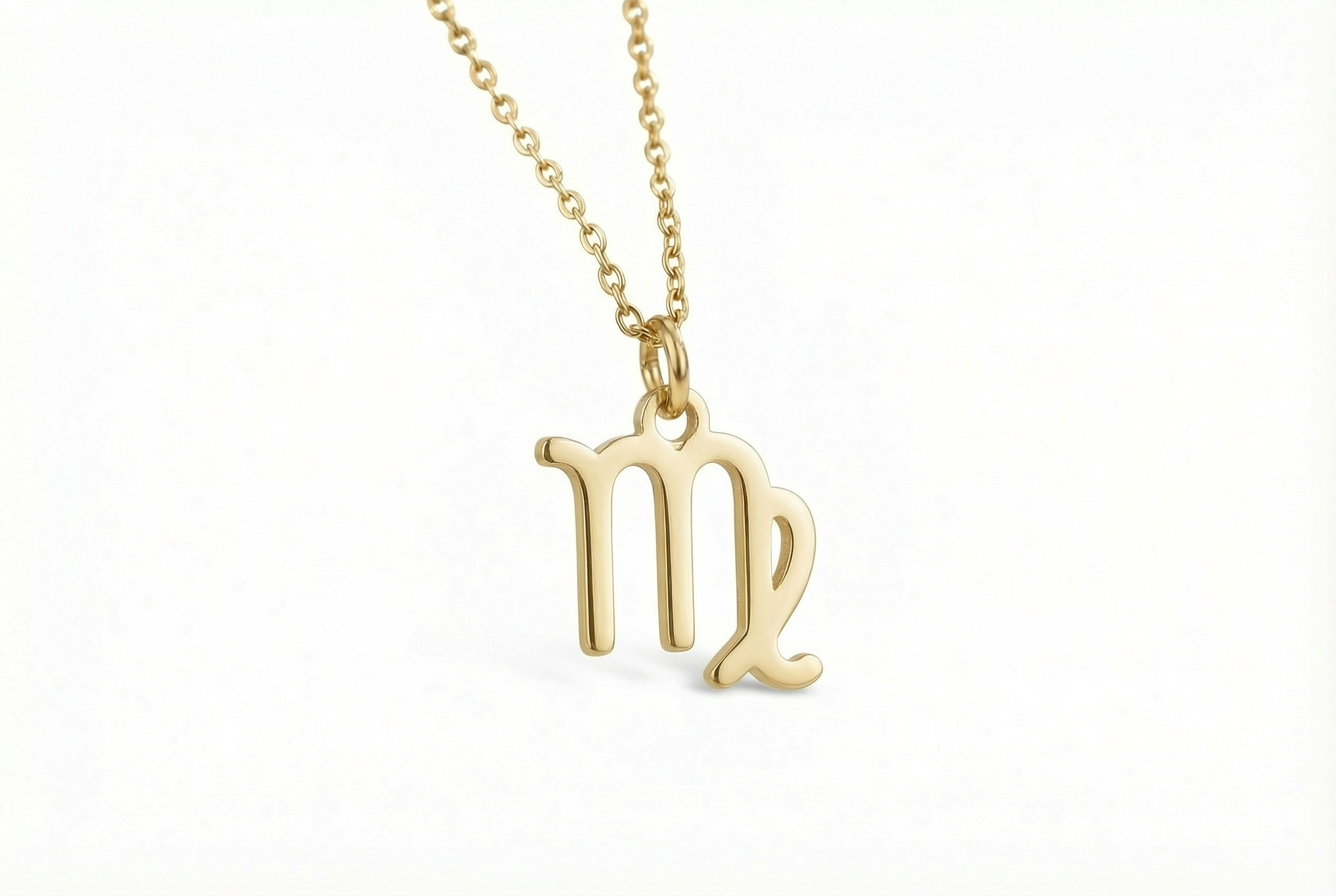 14k Gold Virgo Zodiac Necklace