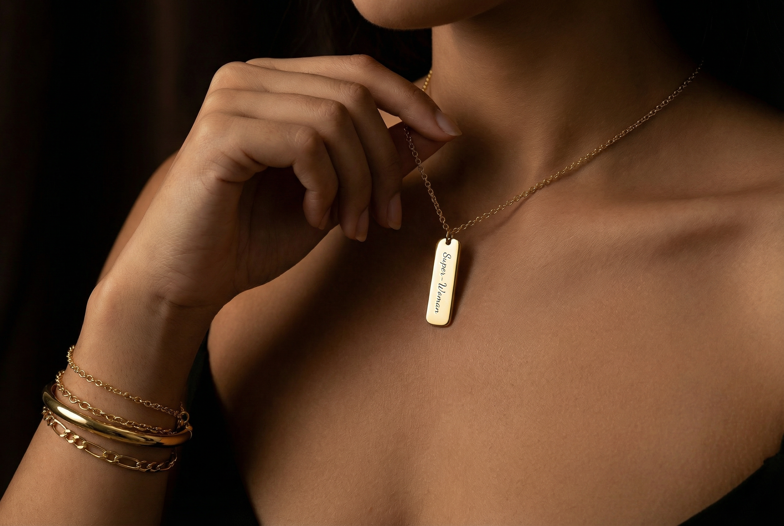 The Petite Power Vertical Bar Necklace