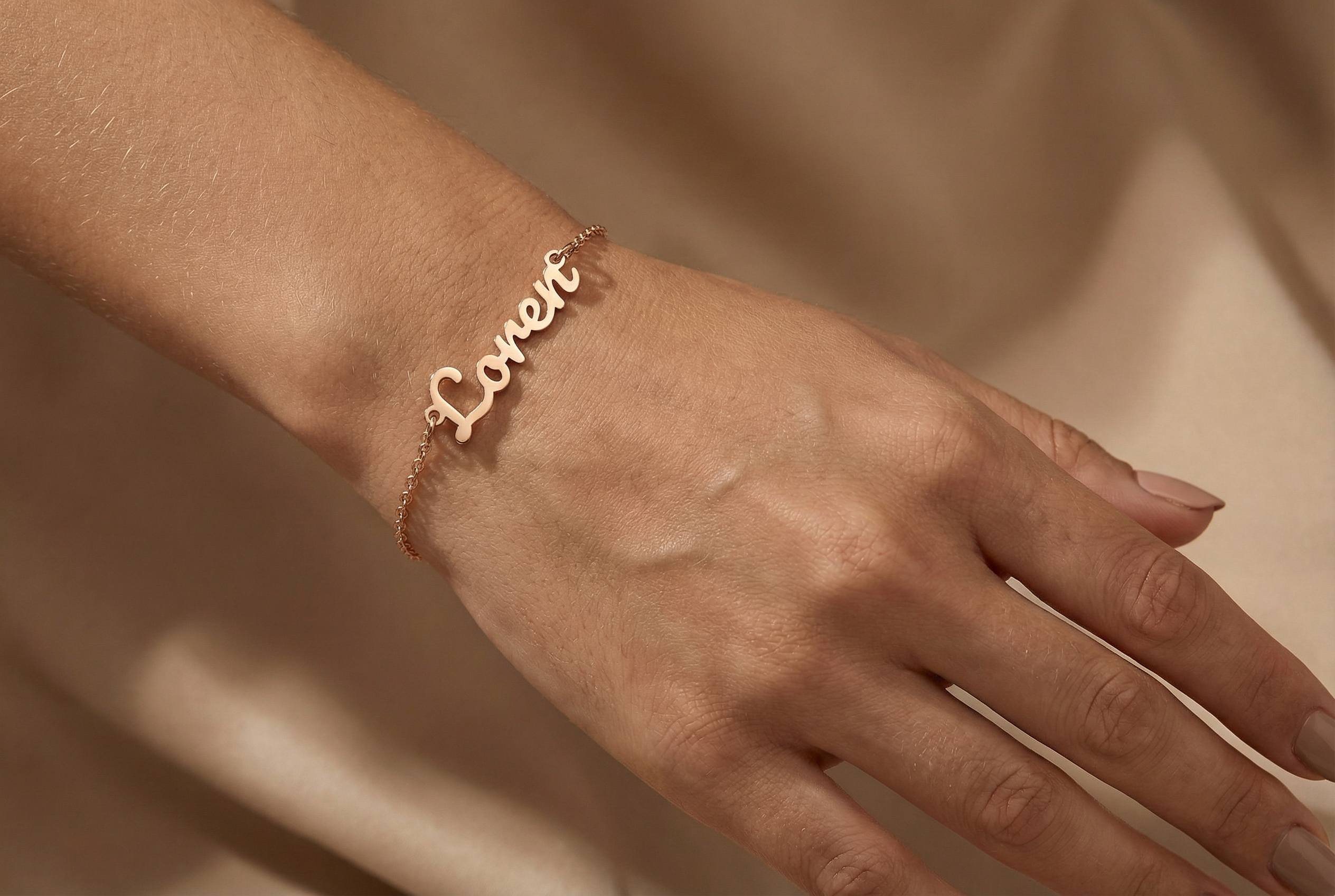 14k Rose Gold Hand Bracelet