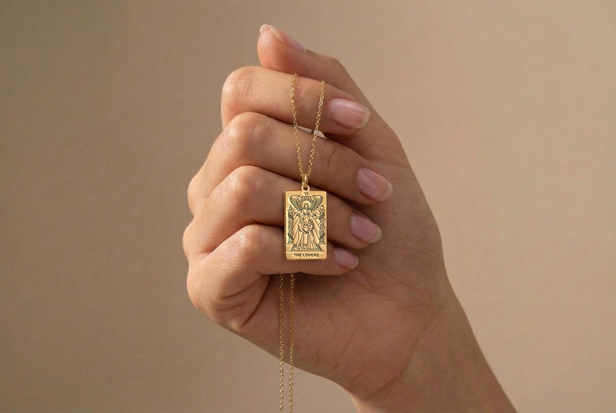The Lovers Tarot Card Necklace